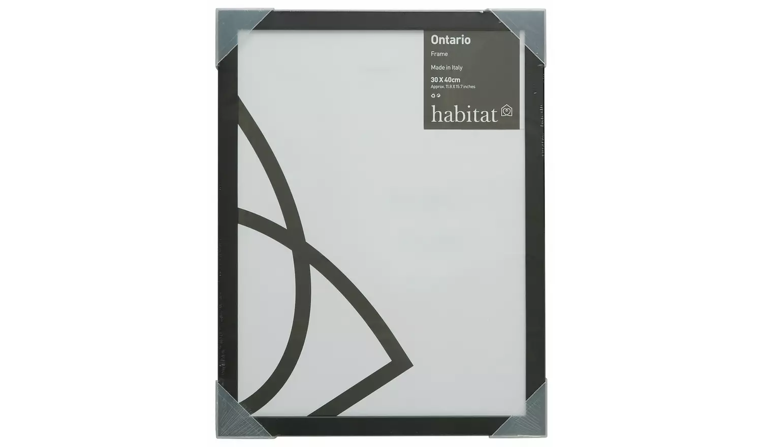 Habitat Ontario Black Wooden Picture Frame - 12x16"