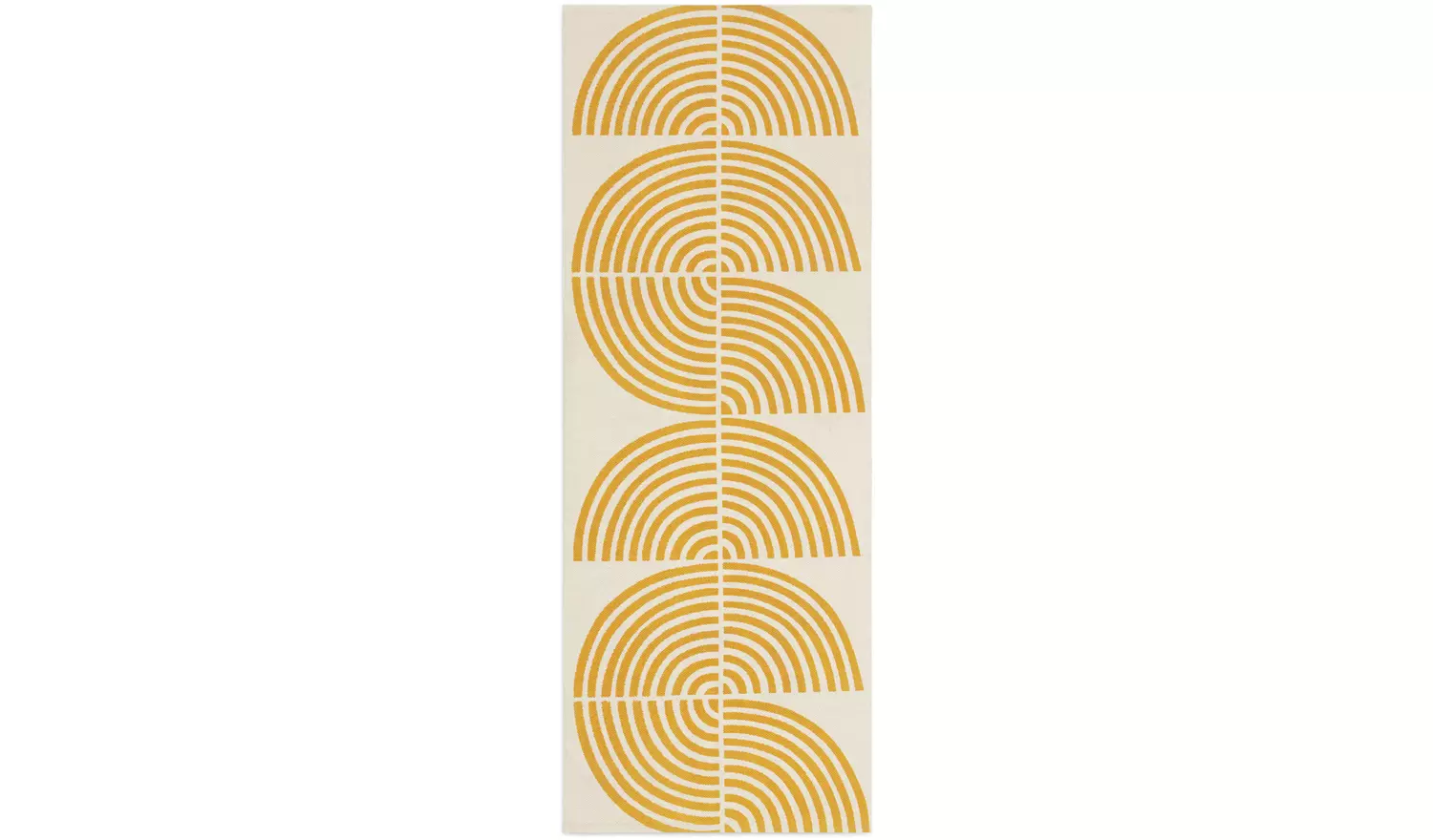 Habitat Global Swirl Yellow Cotton Flatweave Runner-200x75cm
