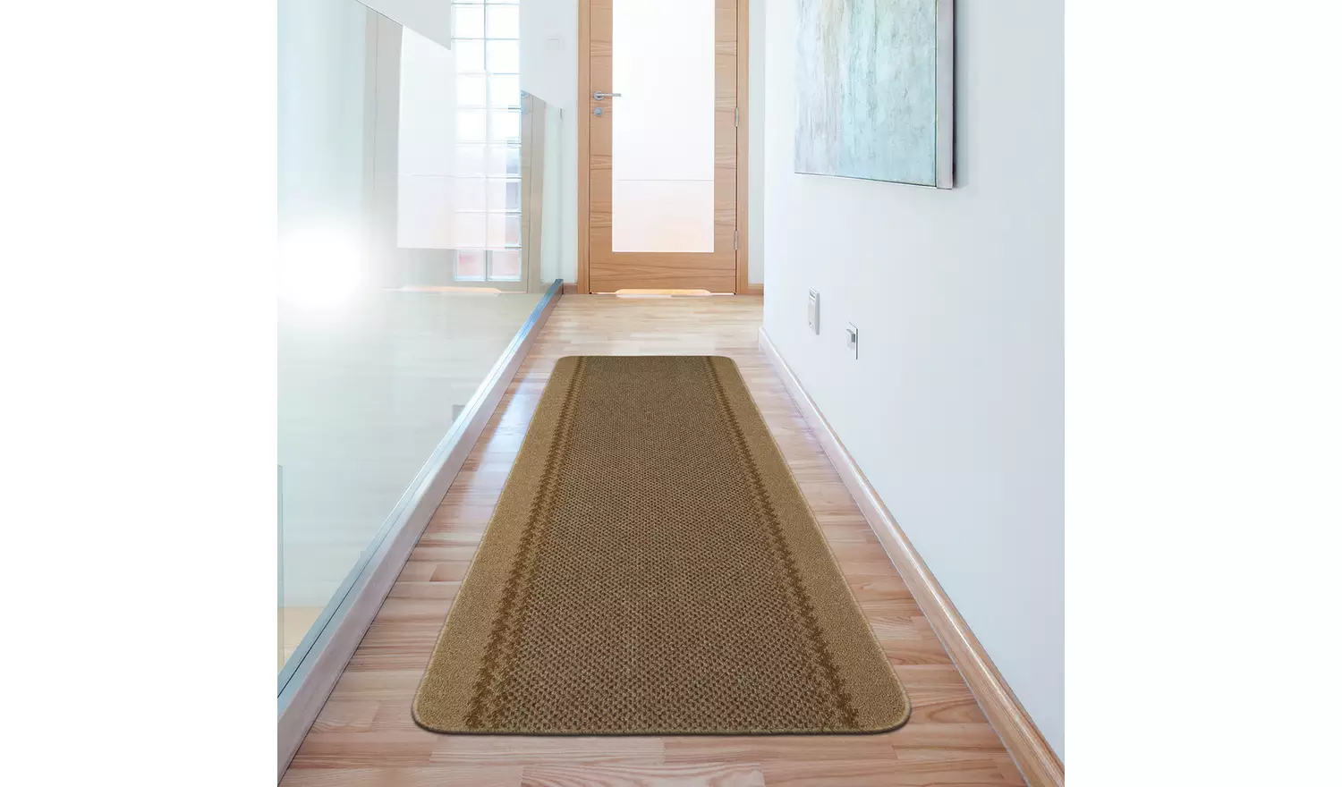 Kilkis Textured Beige Flatweave Runner - 180x67cm