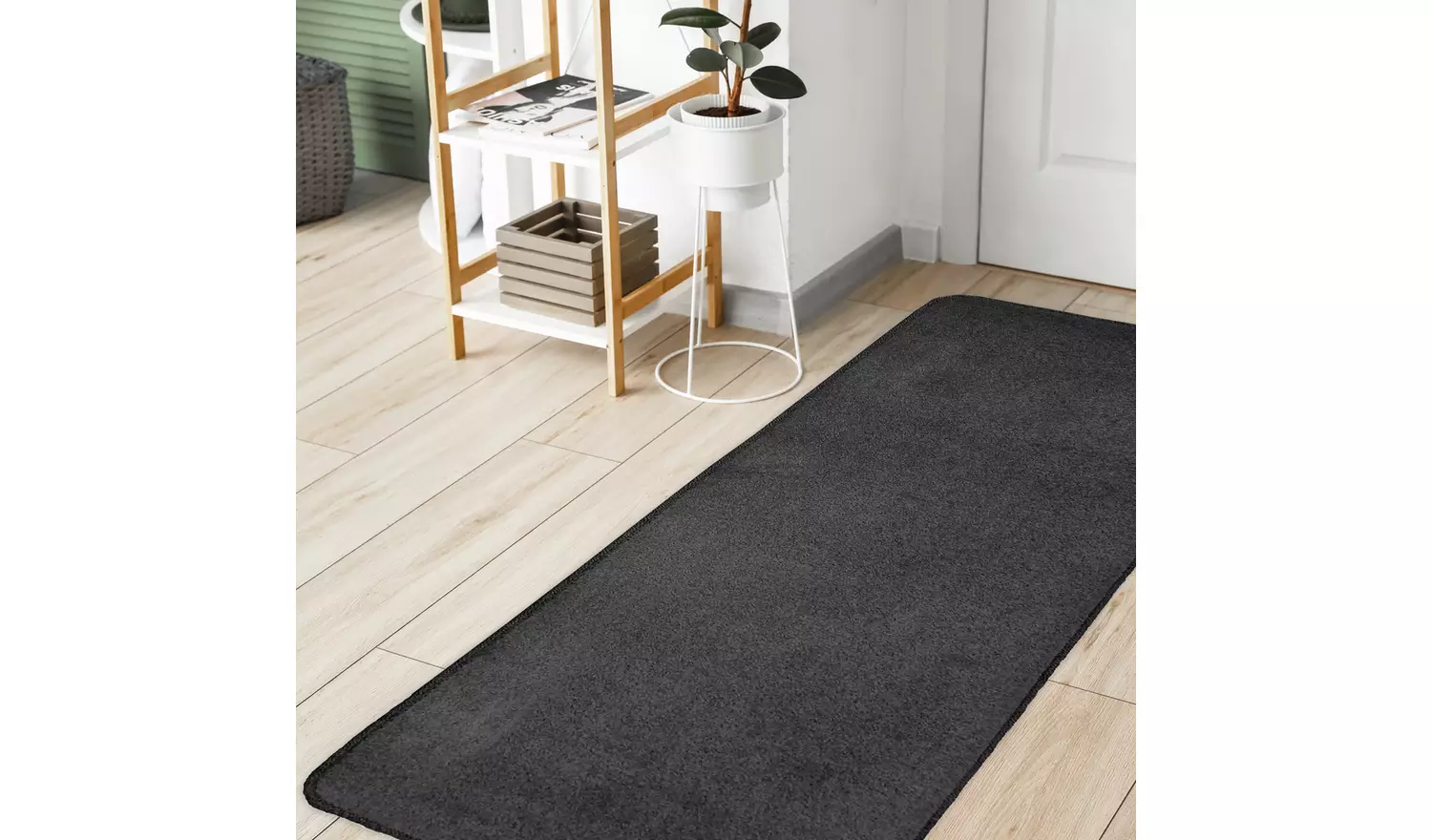 Homemaker Relay Plain Charcoal Short Pile Runner - 200x60cm