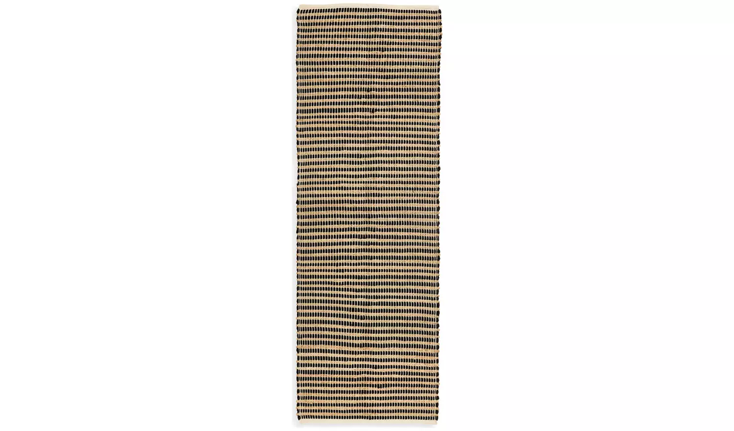 Habitat Woven Stripe Black Jute Flatweave Runner - 200x66cm