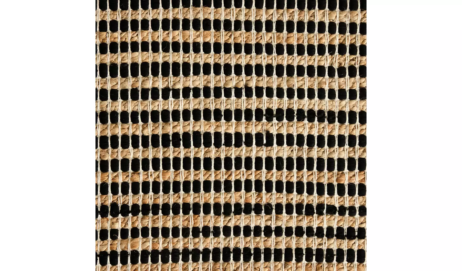 Habitat Woven Stripe Black Jute Flatweave Runner - 200x66cm