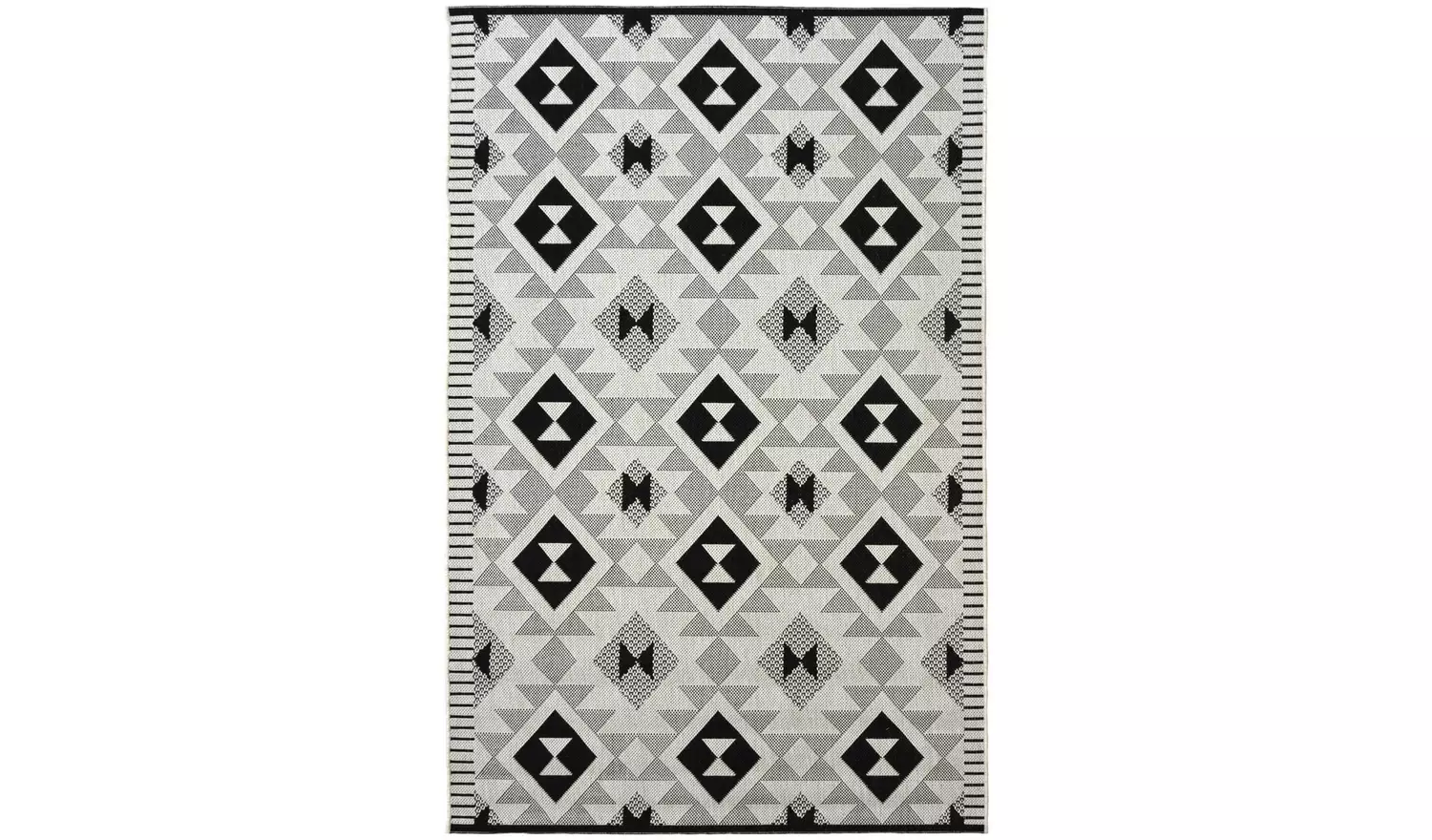 Chequerboard Mono Indoor Outdoor Rug