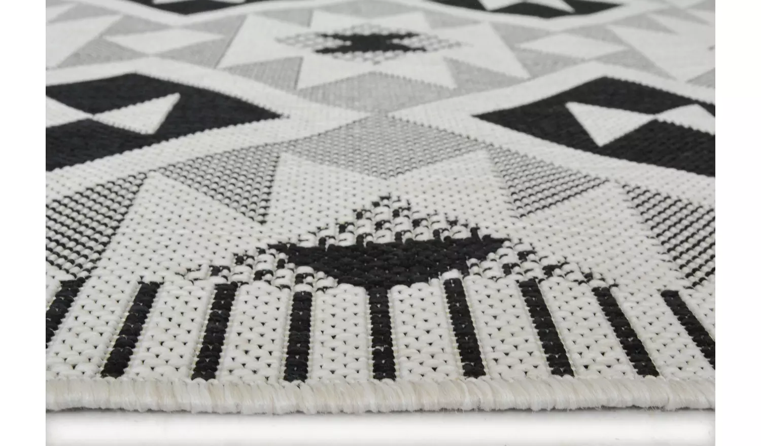 Chequerboard Mono Indoor Outdoor Rug