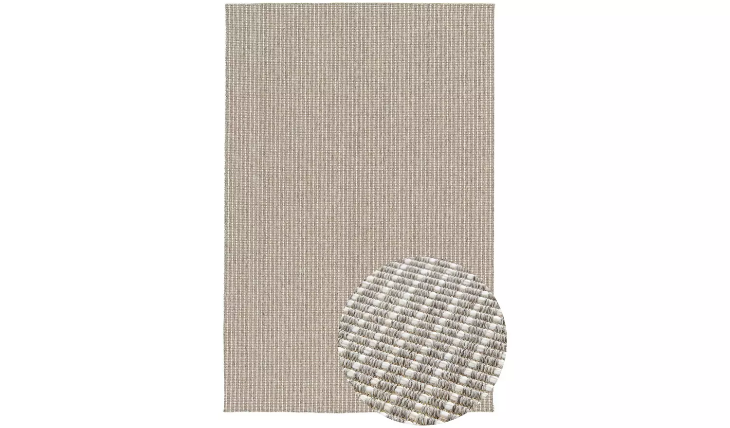 Homemaker Polypropylene Neutral Rectangle Rug 120 x 170cm