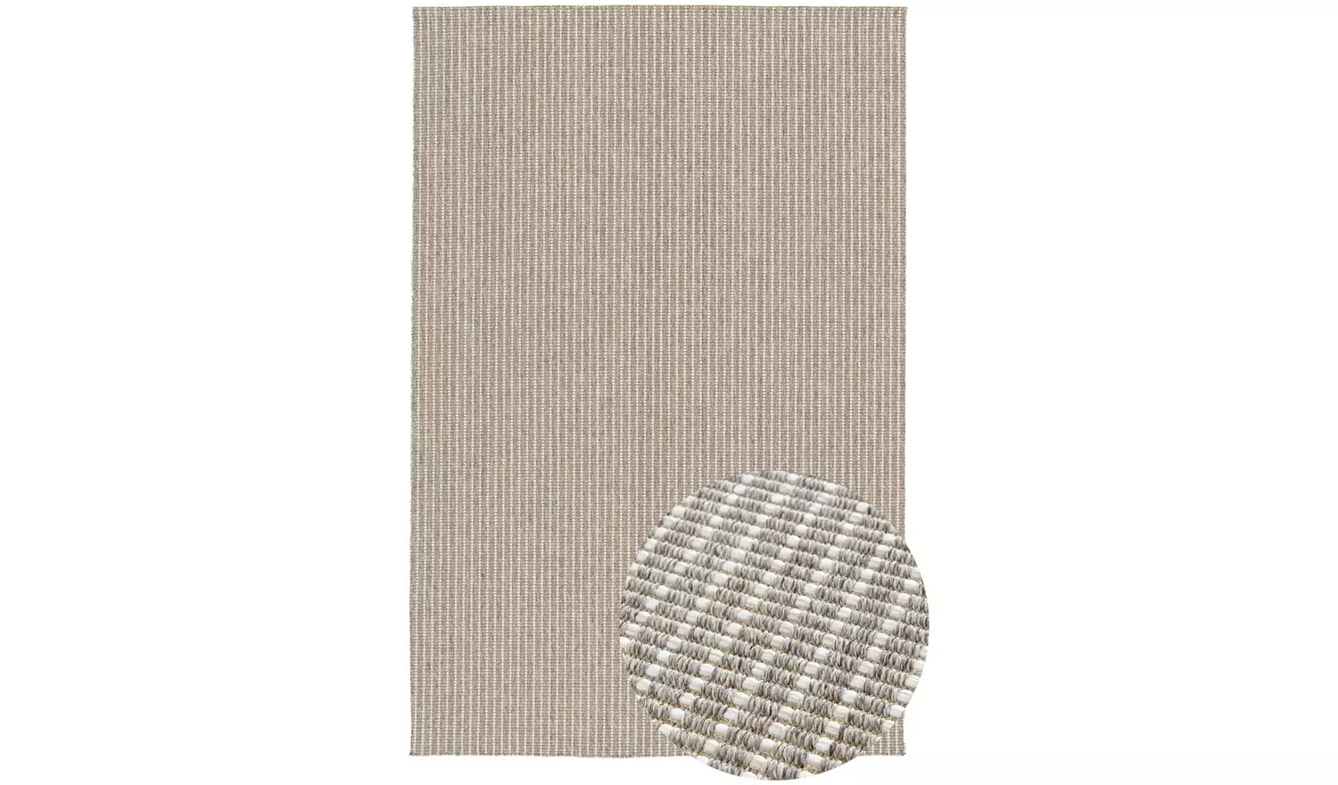 Homemaker Polypropylene Neutral Rectangle Rug 160 x 230cm