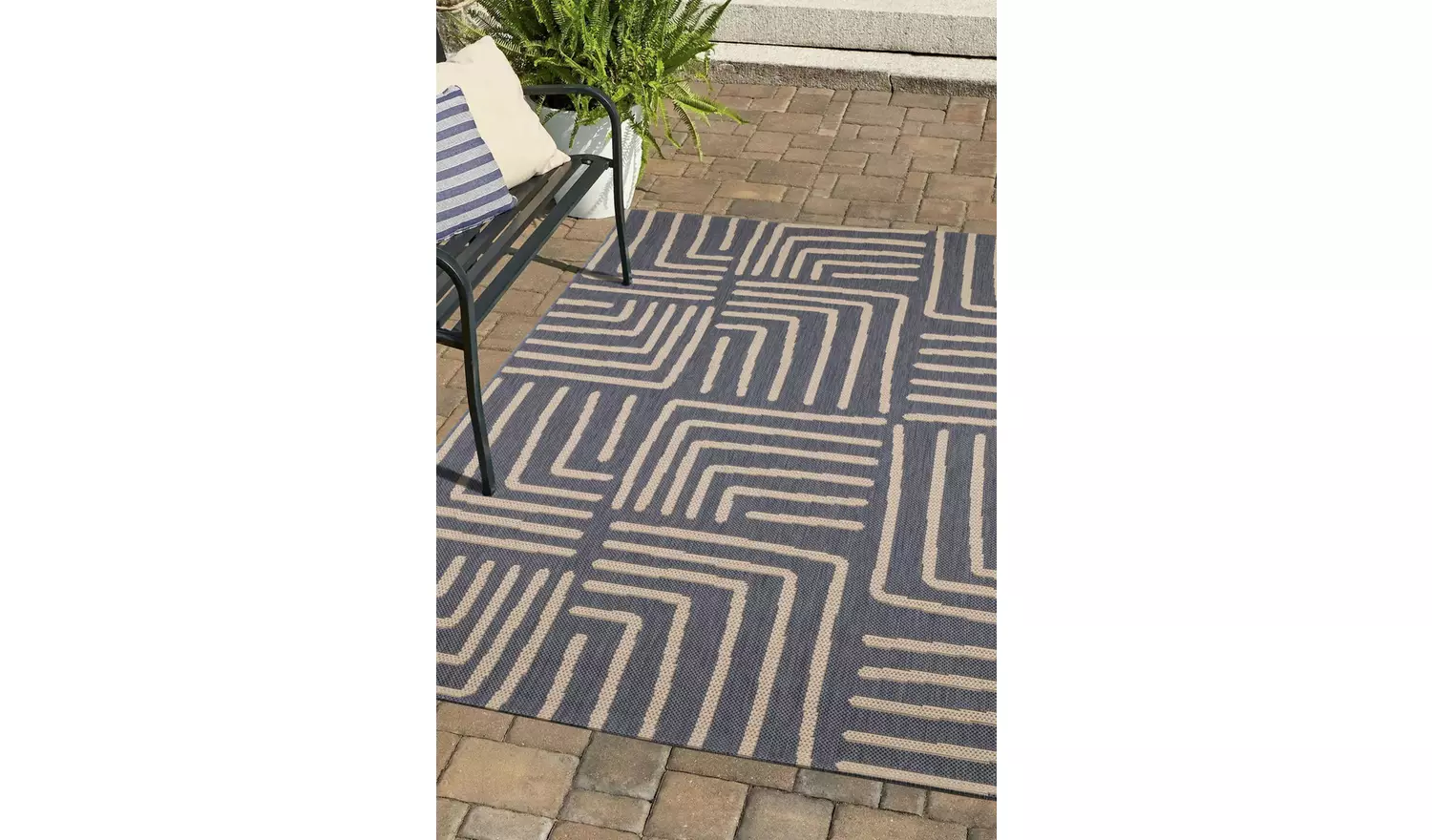 Homemaker Polypropylene Blue Rectangle Rug - 120 x 170cm