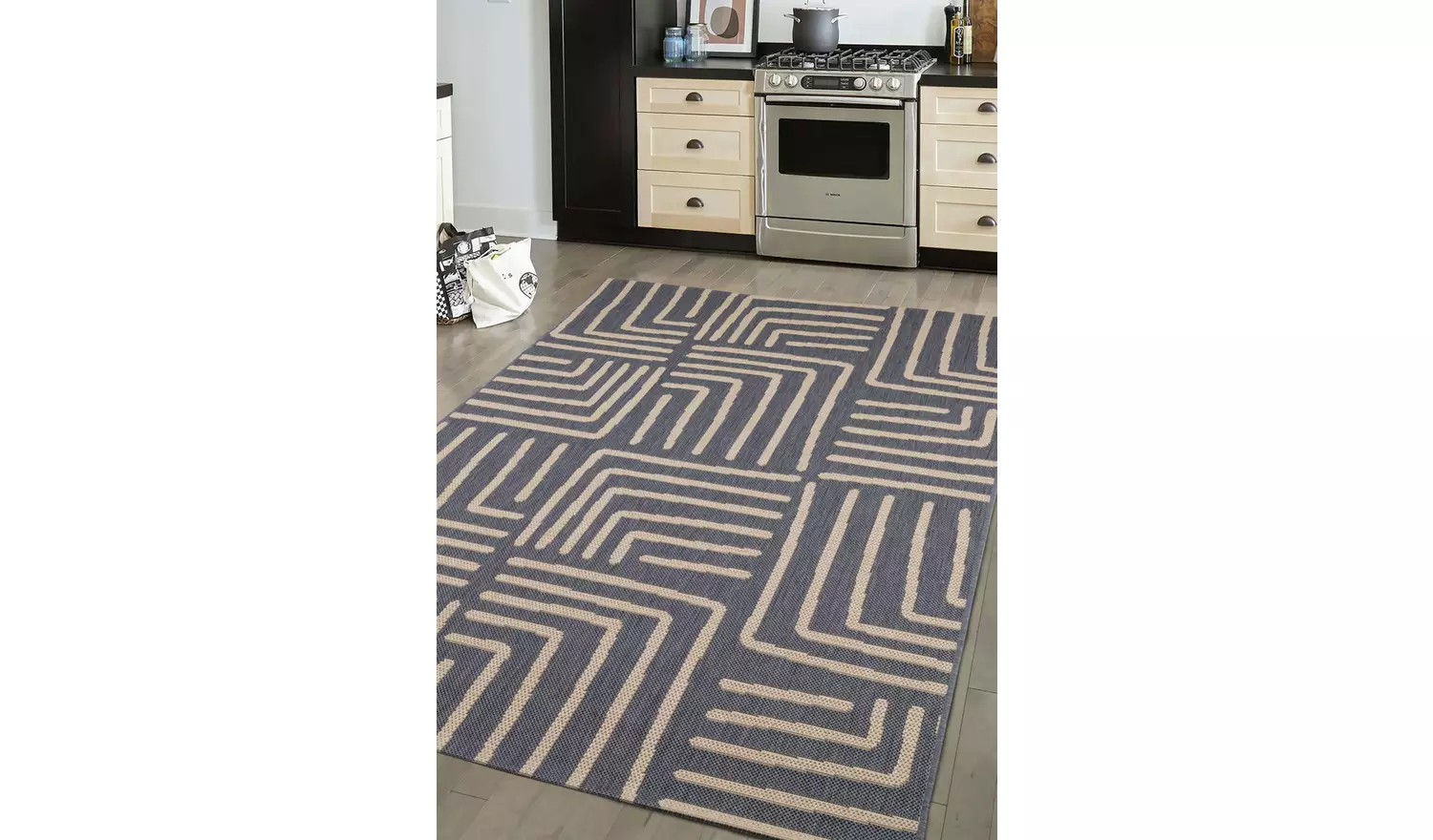 Homemaker Polypropylene Blue Rectangle Rug - 120 x 170cm
