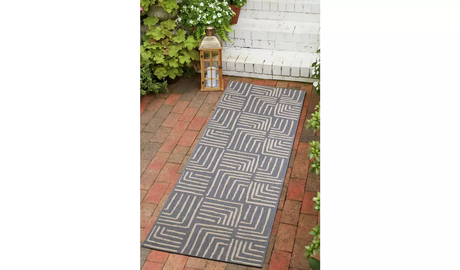 Homemaker Polypropylene Blue Rectangle Runner - 67 x 200cm