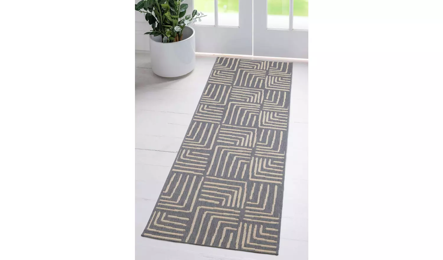 Homemaker Polypropylene Blue Rectangle Runner - 67 x 200cm