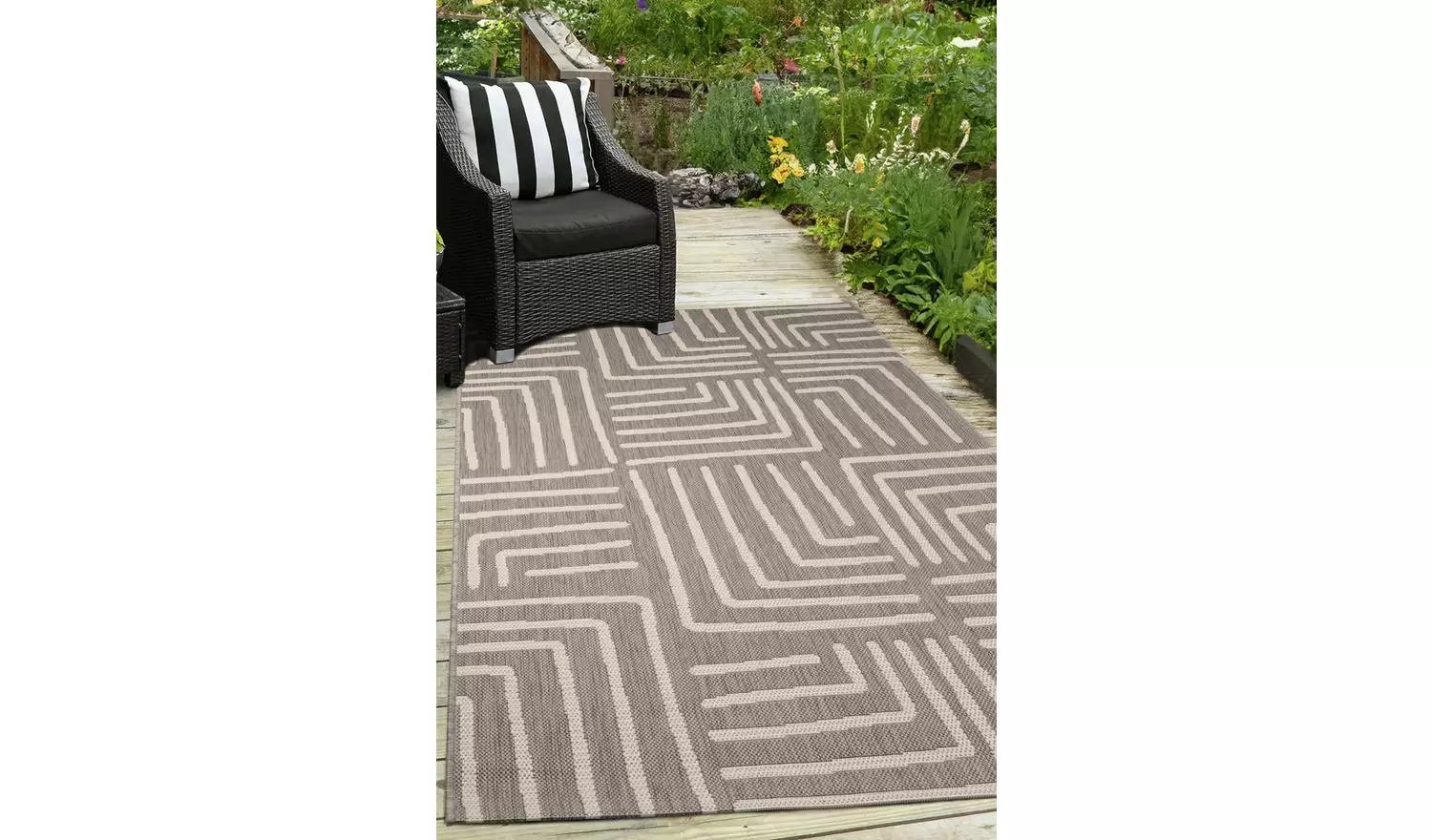 Homemaker Polypropylene Grey Rectangle Rug - 120 x 170cm