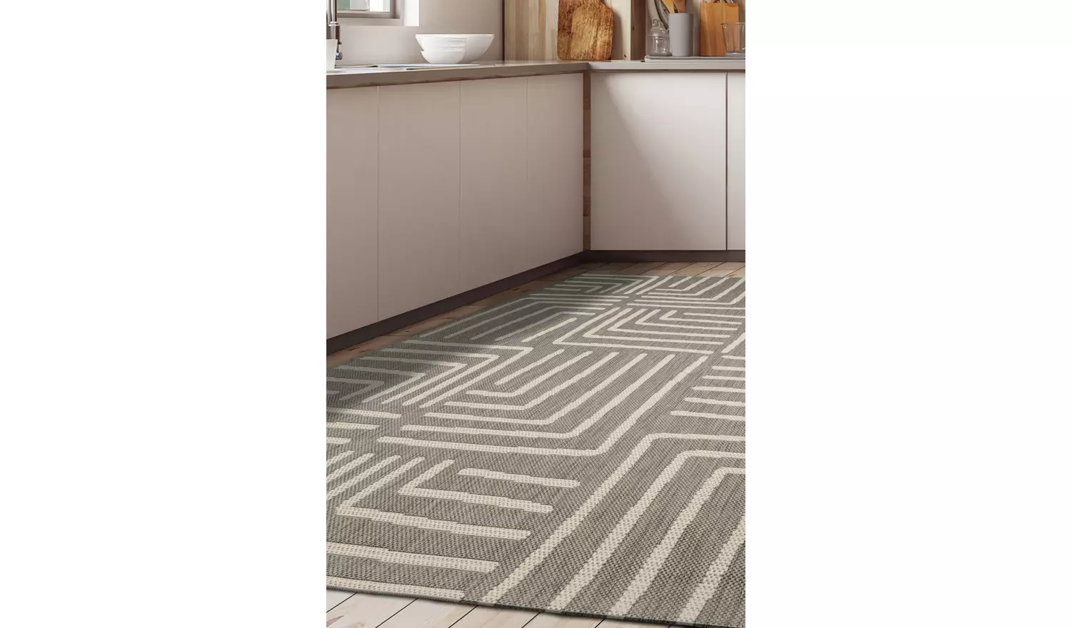 Homemaker Polypropylene Grey Rectangle Rug - 120 x 170cm