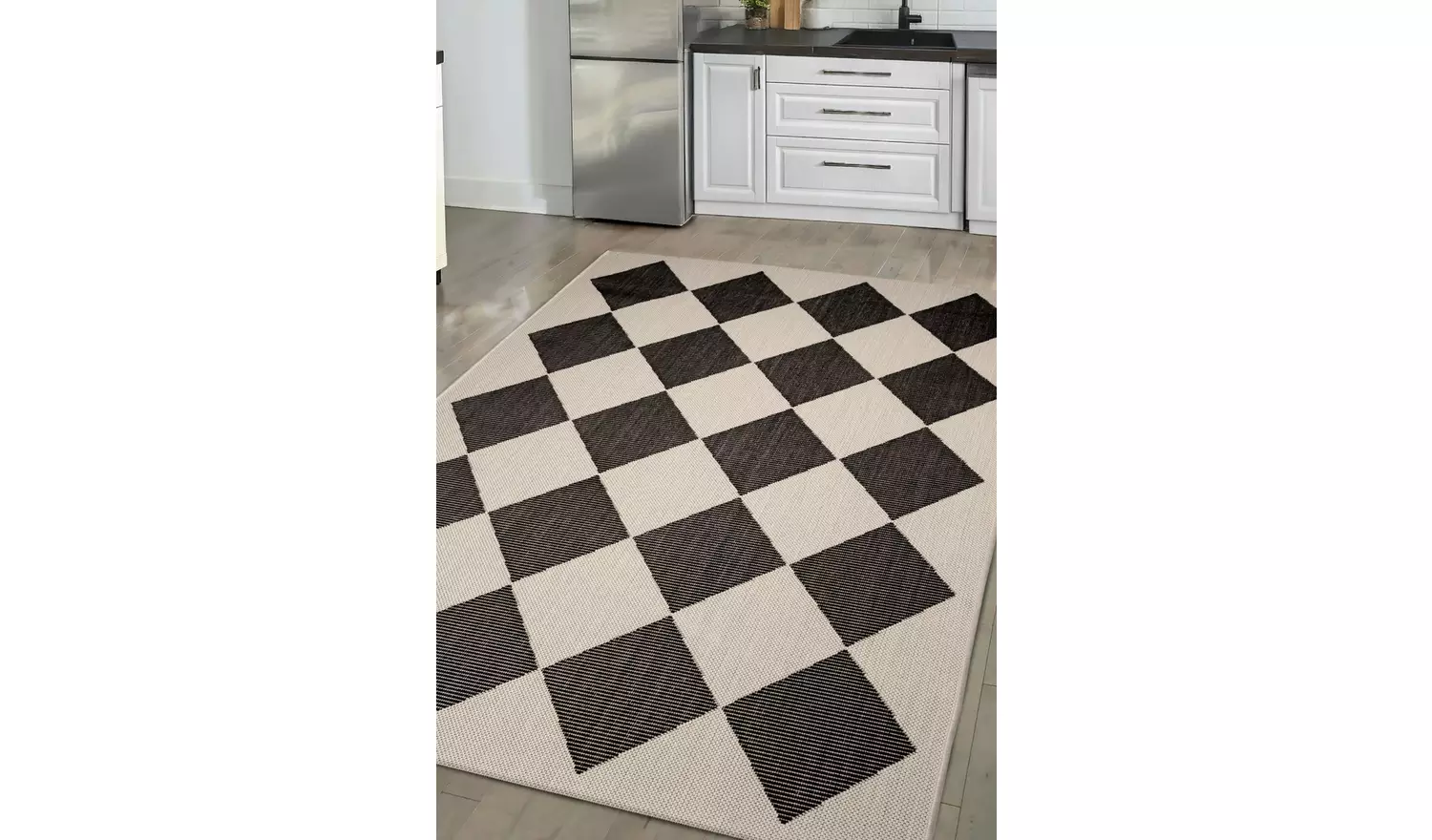 Homemaker Polypropylene Black Rectangle Rug - 120 x 170cm