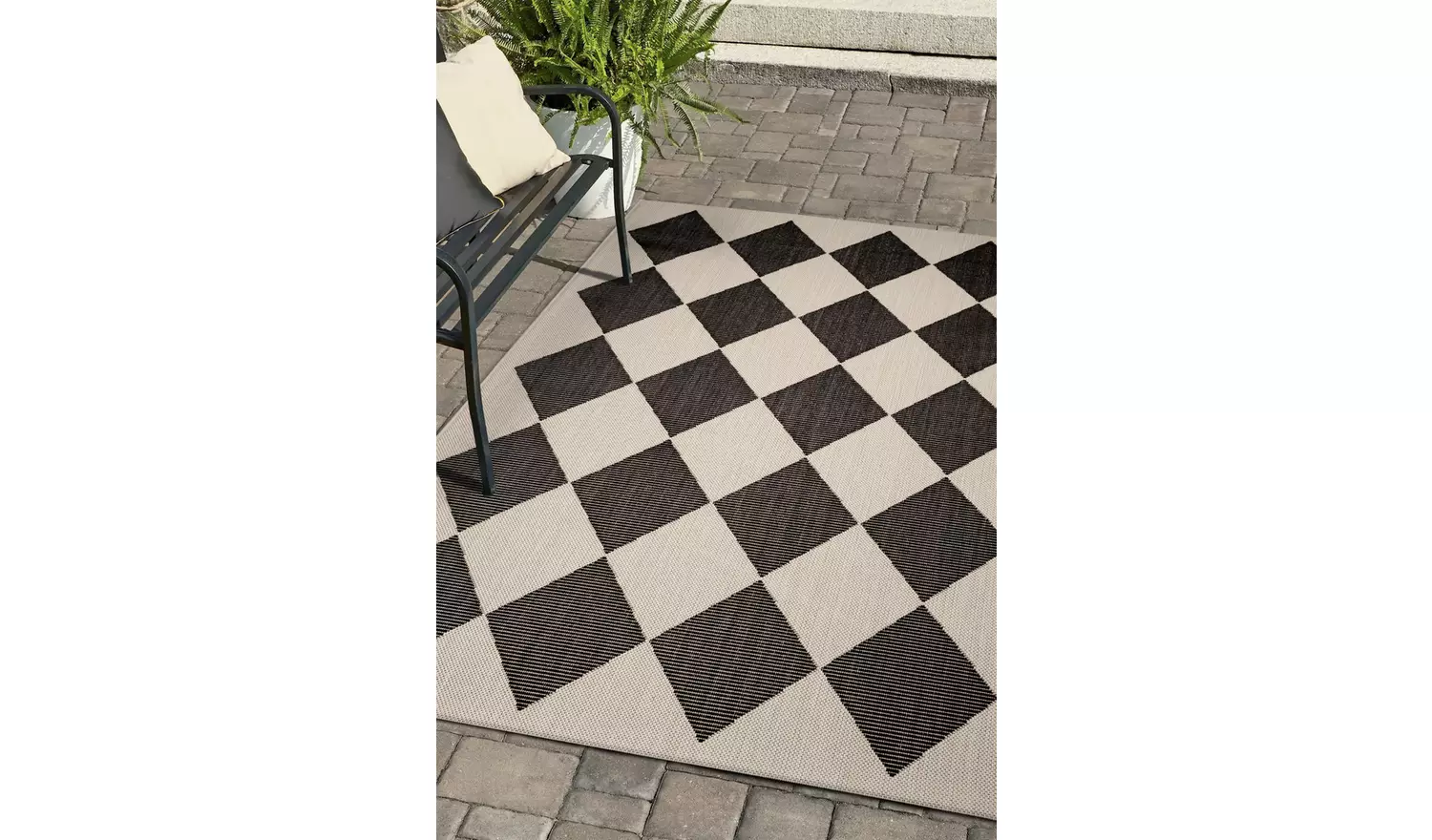 Homemaker Polypropylene Black Rectangle Rug - 160 x 230cm
