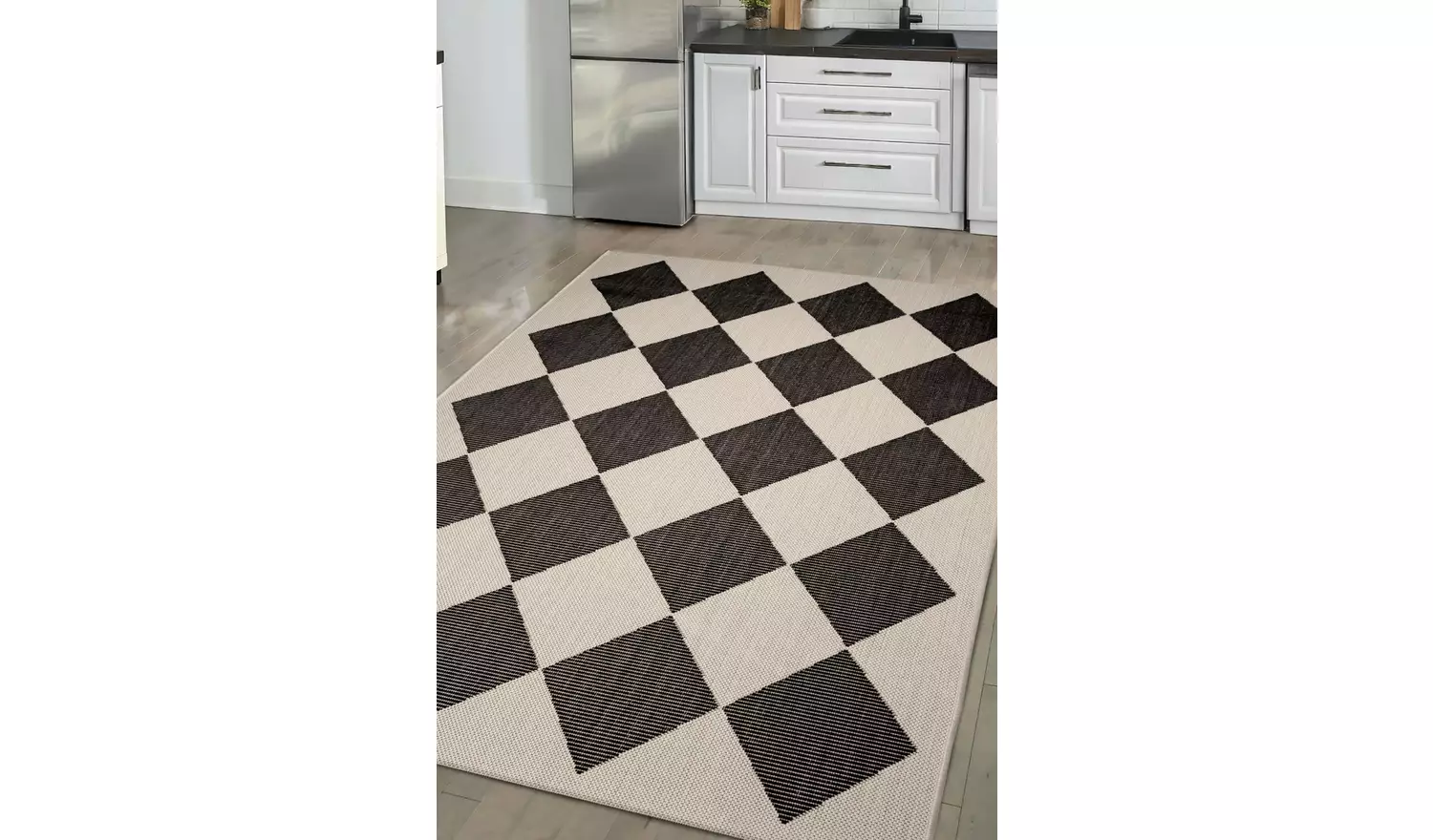 Homemaker Polypropylene Black Rectangle Rug - 160 x 230cm