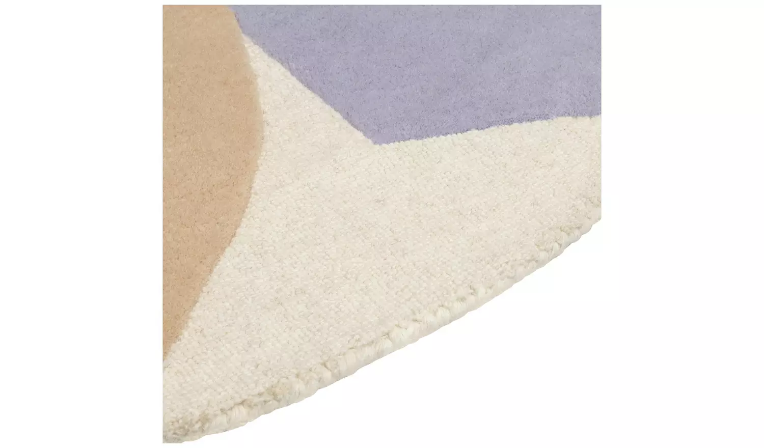 Habitat Carved Geometric Round Wool Cut Pile Rug - 120cm