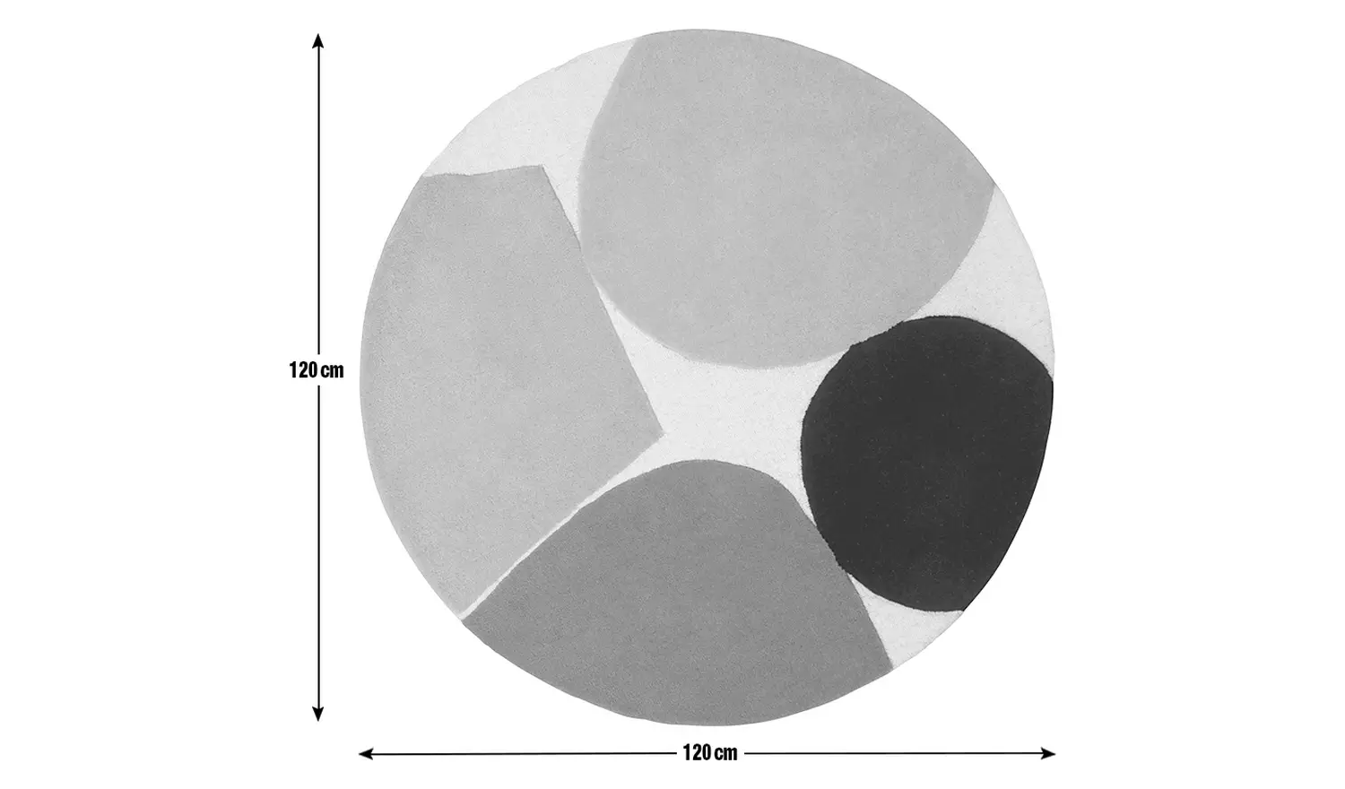 Habitat Carved Geometric Round Wool Cut Pile Rug - 120cm