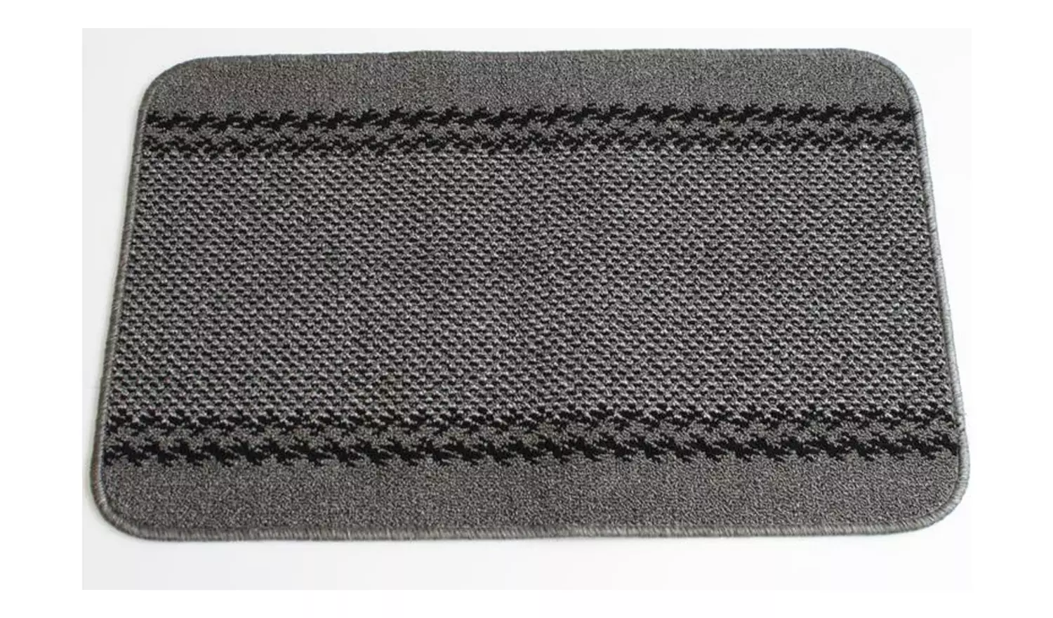 Kilkis Textured Charcoal Short Pile Rug - 100x67cm