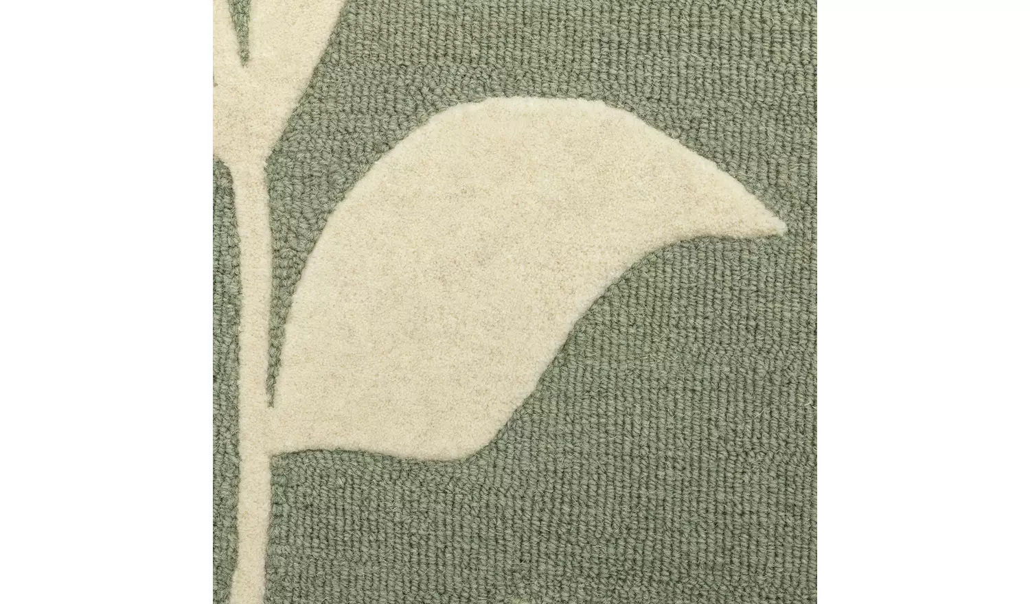Habitat Verdant Leaf Green Wool Cut Pile Rug - 230x160cm