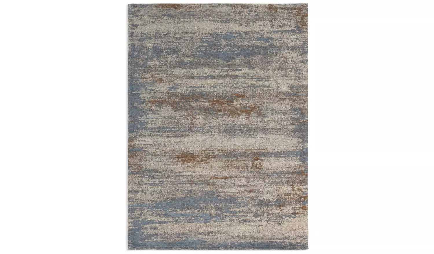 Habitat Distressed Abstract Blue Flatweave Rug - 230x160cm