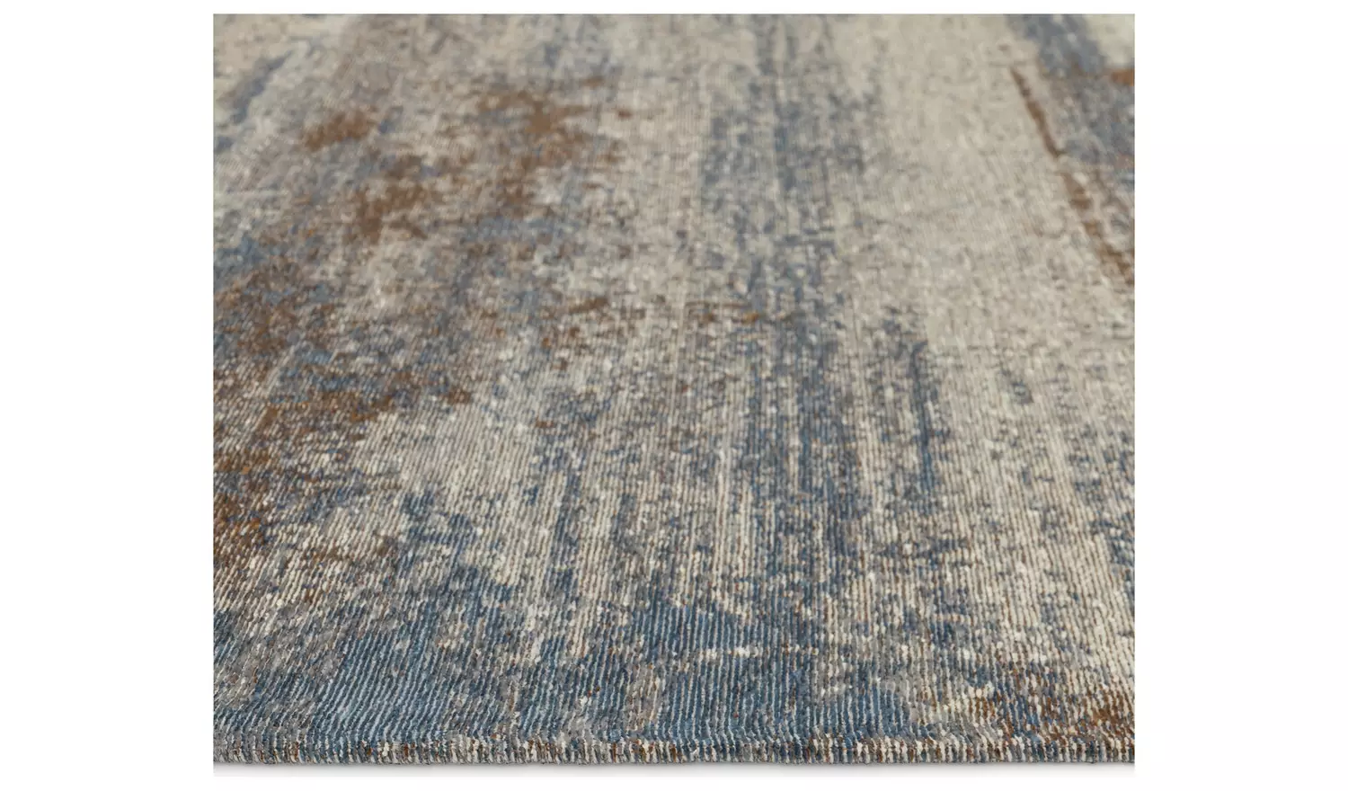 Habitat Distressed Abstract Blue Flatweave Rug - 230x160cm