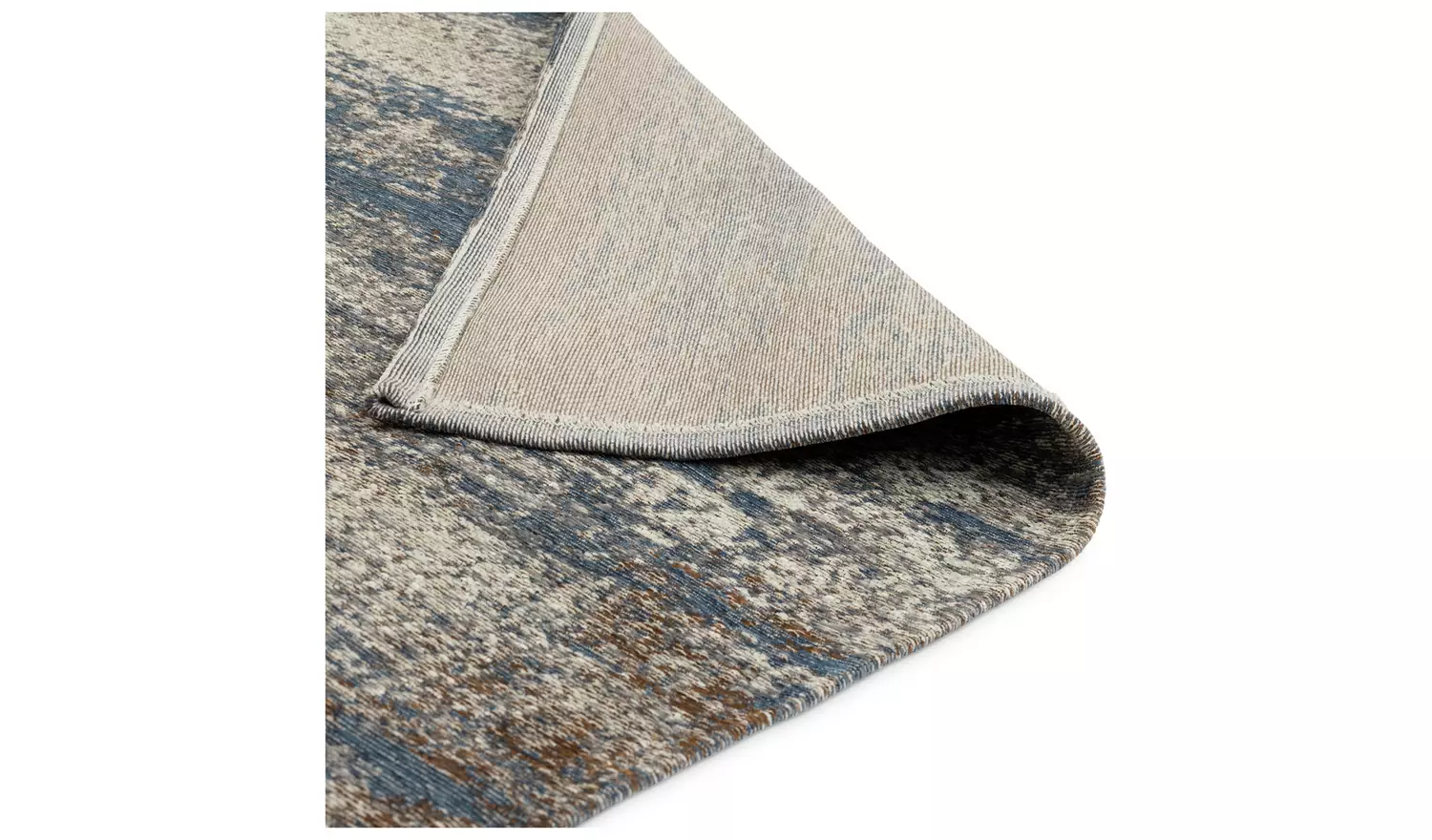 Habitat Distressed Abstract Blue Flatweave Rug - 230x160cm