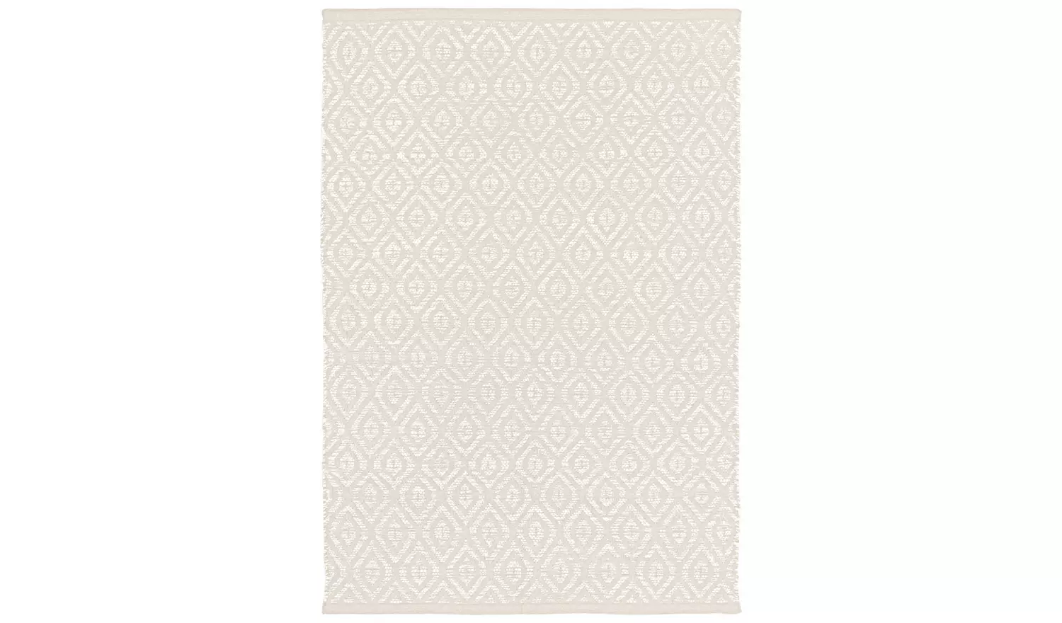 Argos Home Geometric Ivory Cotton Flatweave Rug - 110x80cm