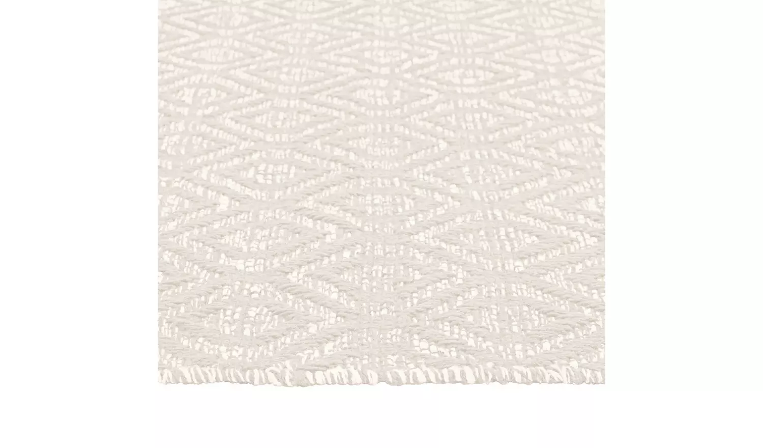 Argos Home Geometric Ivory Cotton Flatweave Rug - 110x80cm