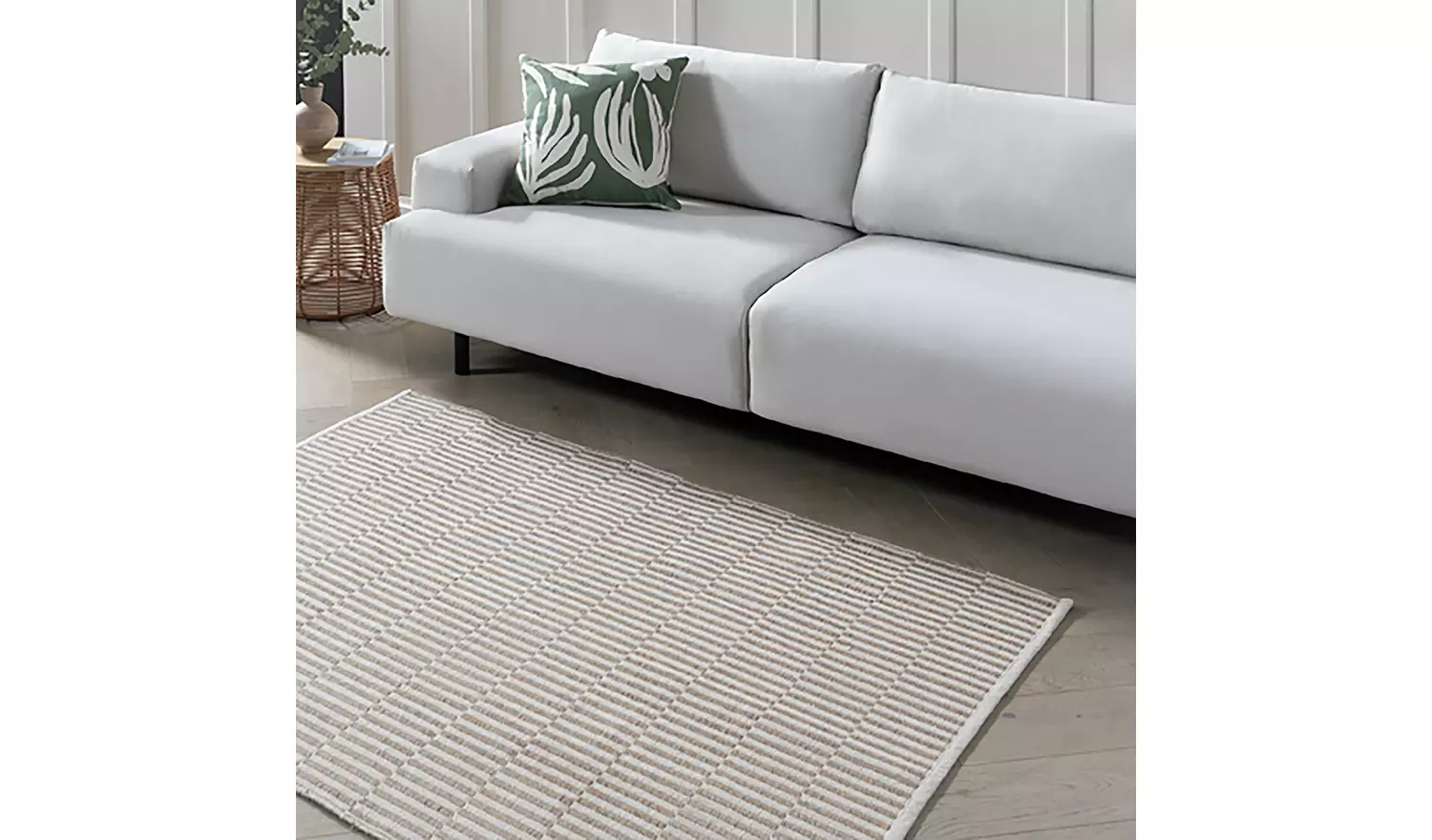 Habitat Modern Country Block Natural Flatweave Rug - 170x120