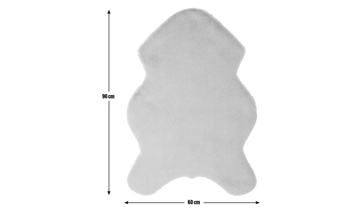 Habitat Supersoft Faux Fur Grey Shaggy Rug - 90x60cm