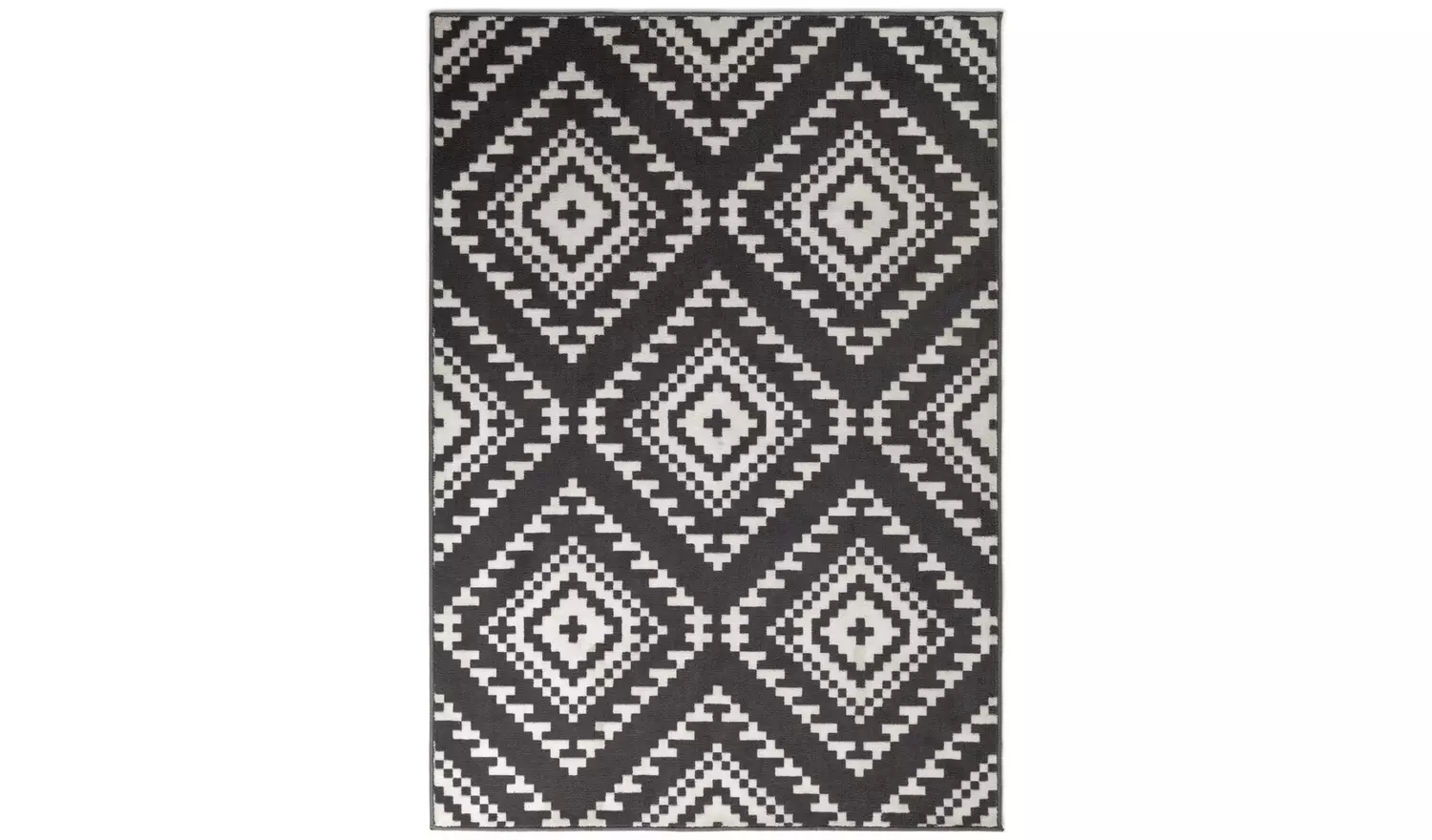 Habitat Global Geometric Grey Cut Pile Rug - 170x120cm