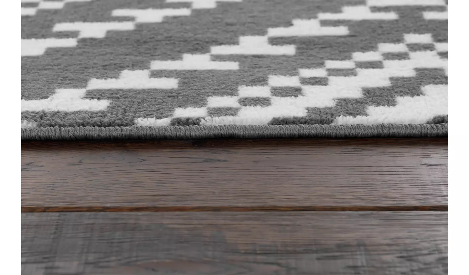 Habitat Global Geometric Grey Cut Pile Rug - 170x120cm