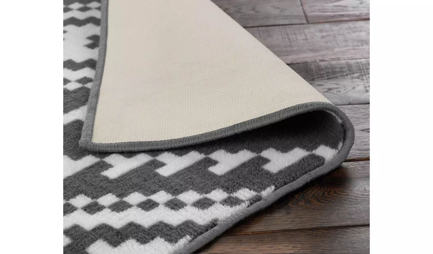 Habitat Global Geometric Grey Cut Pile Rug - 170x120cm