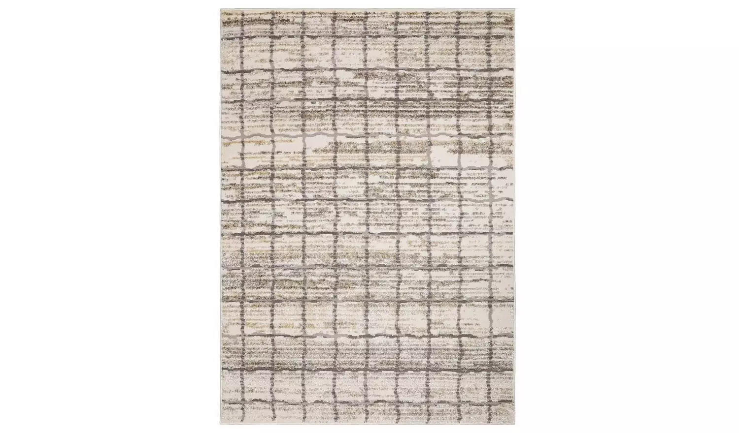 Homemaker Cadiz Check Natural Cut Pile Rug - 170x120cm
