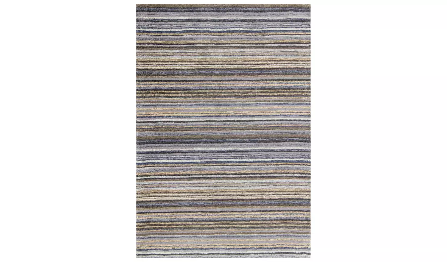 Homemaker Connor Skinny Stripe Grey Wool Cut Pile Rug
