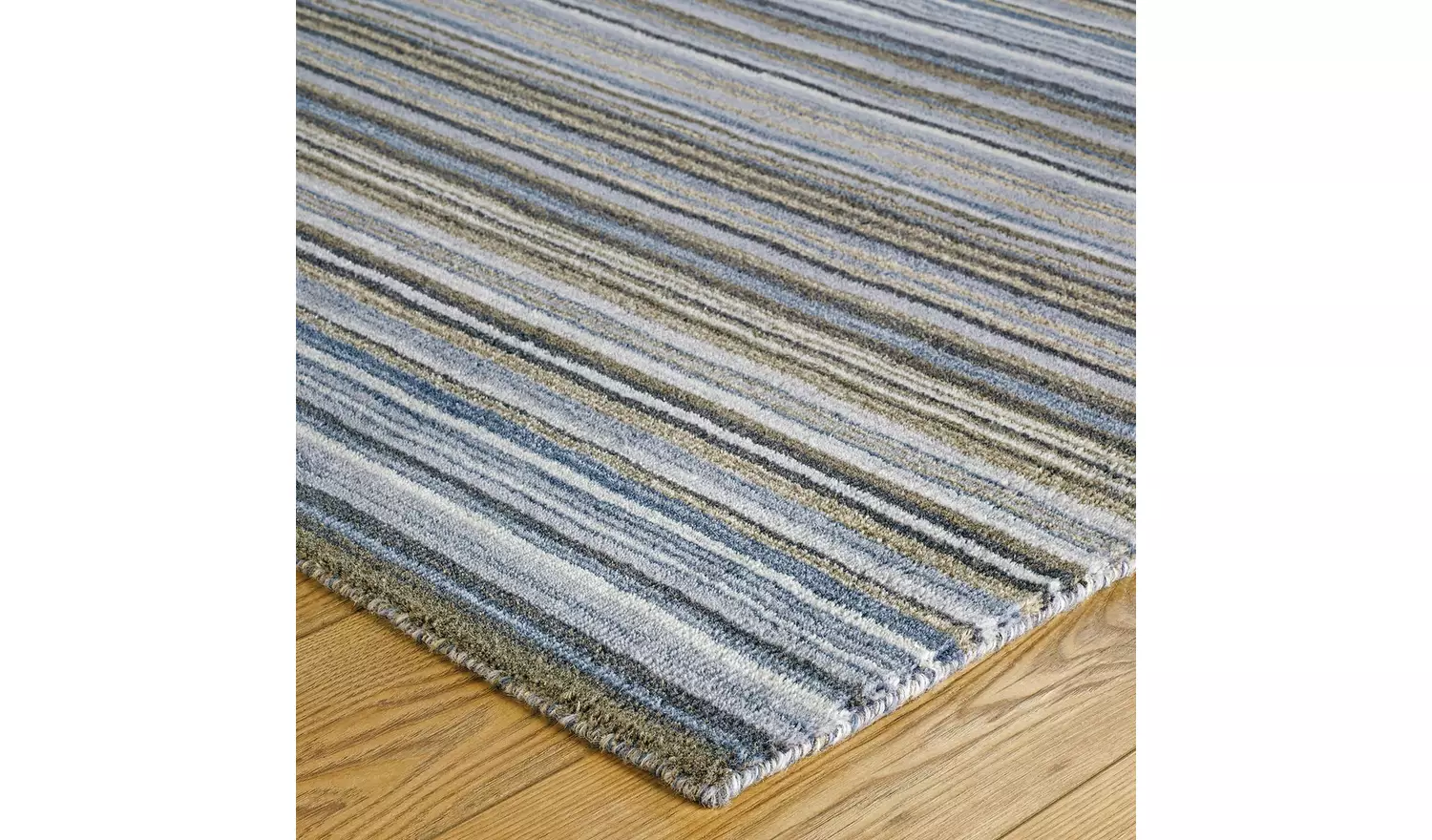 Homemaker Connor Skinny Stripe Grey Wool Cut Pile Rug