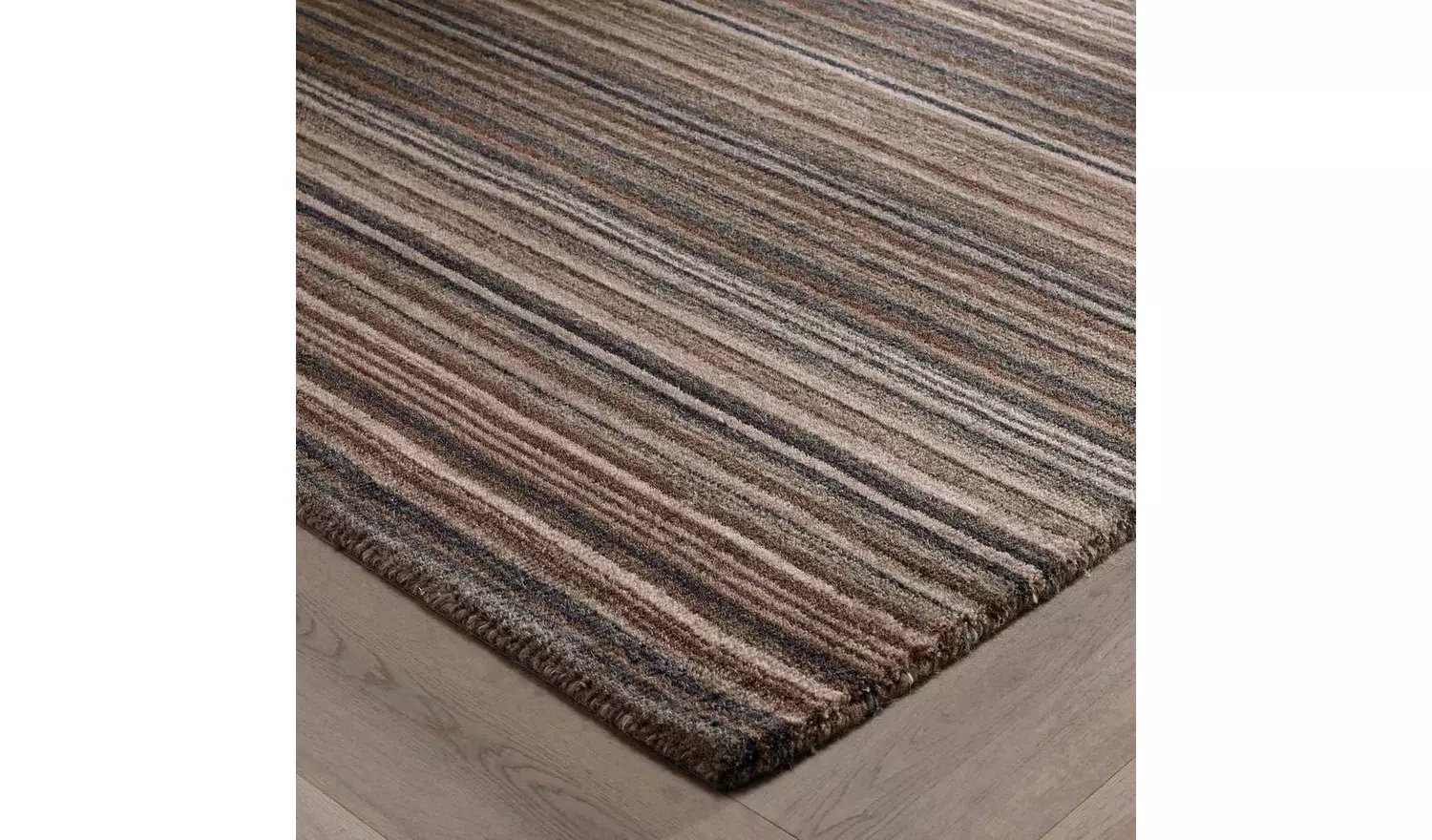 Homemaker Connor Skinny Stripe Natural Wool Cut Pile Rug