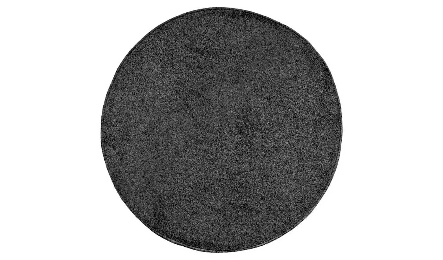 Relay Plain Round Charcoal Short Pile Rug - 133cm