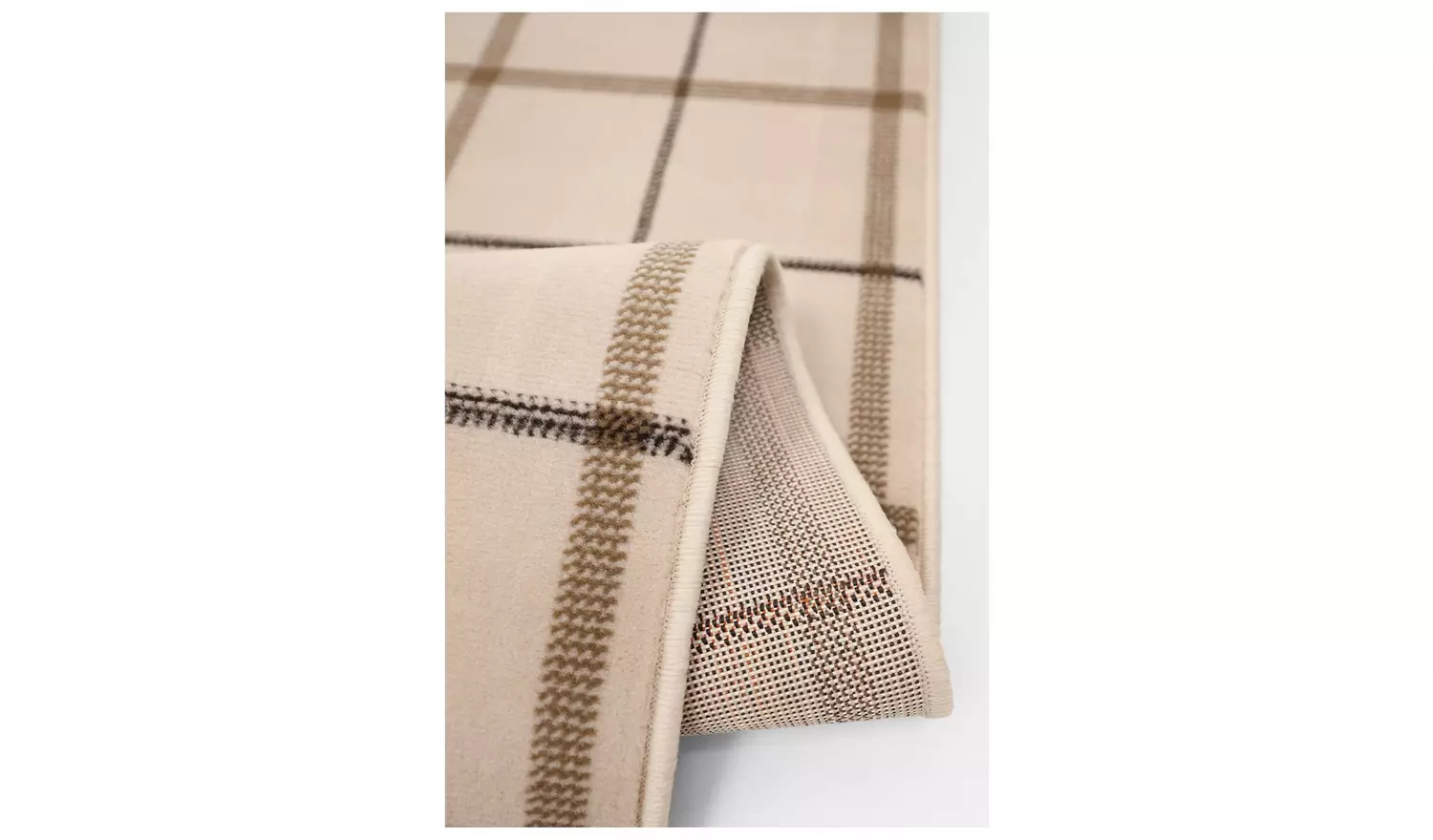 Homemaker Maestro Check Natural Cut Pile Rug - 160x120cm