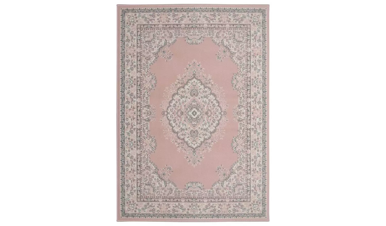 Homemaker Bukhura Traditional Blush Cut Pile Rug - 230x160cm