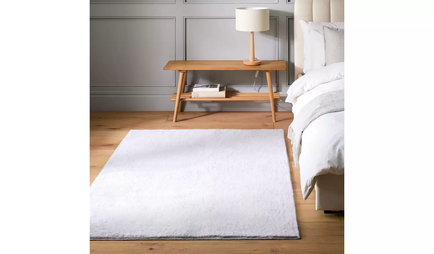 Habitat Cosy Soft Dove Grey Short Pile Rug - 230x160cm