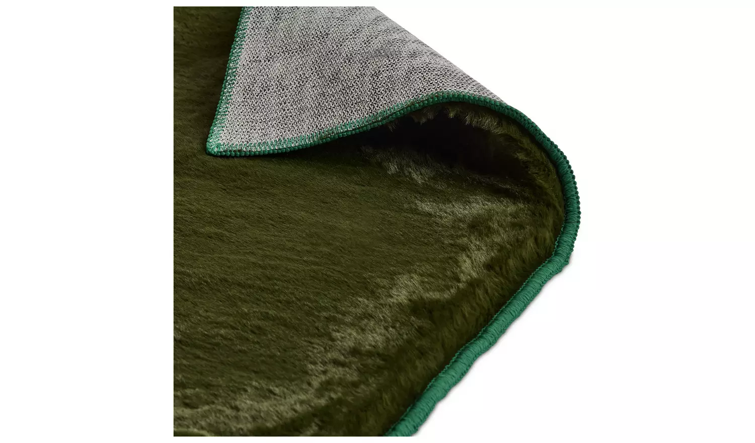 Habitat Cosy Soft Moss Green Short Pile Rug - 150x80cm