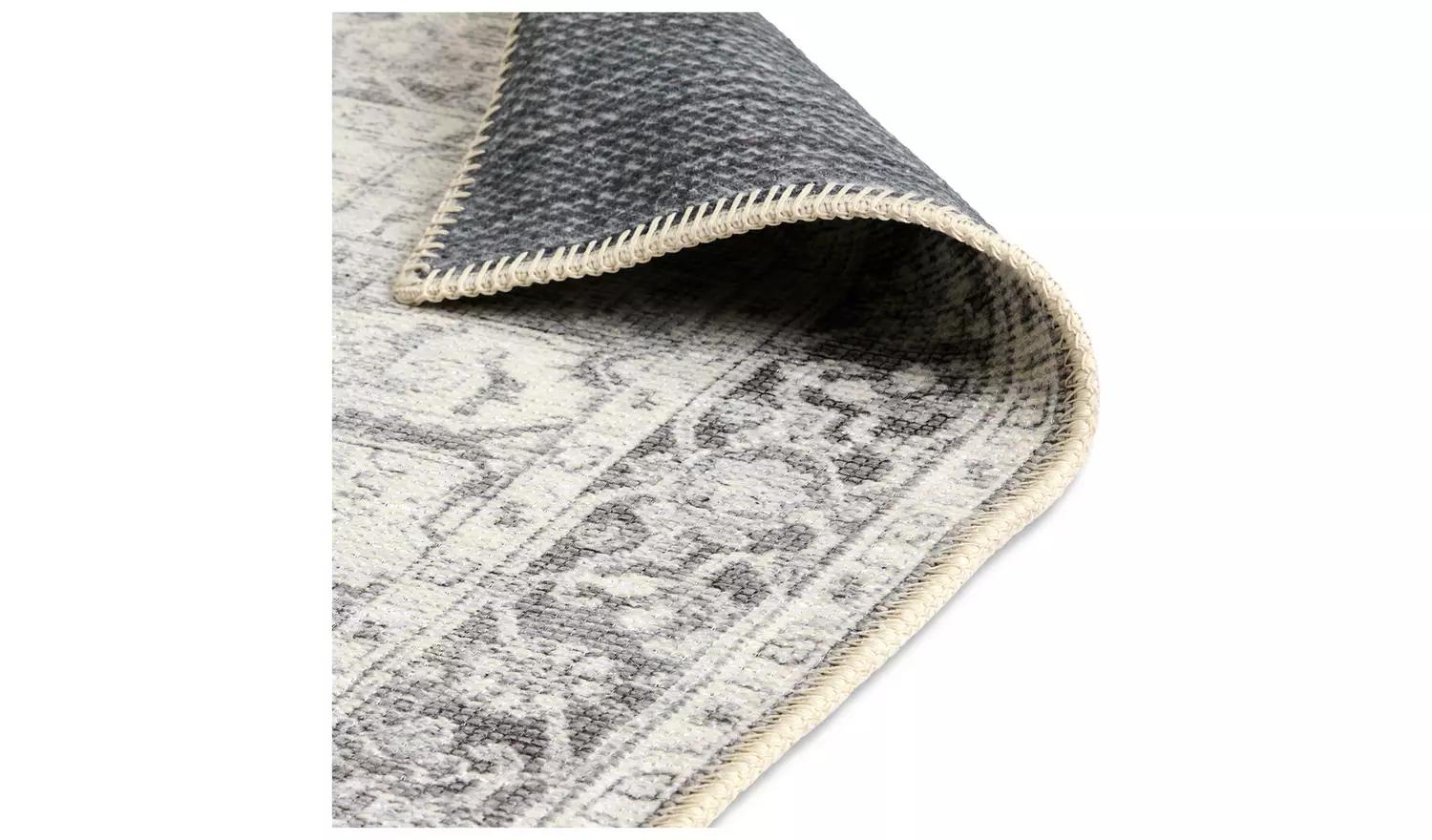 Habitat Vintage Effect Grey Flatweave Rug - 150x80cm