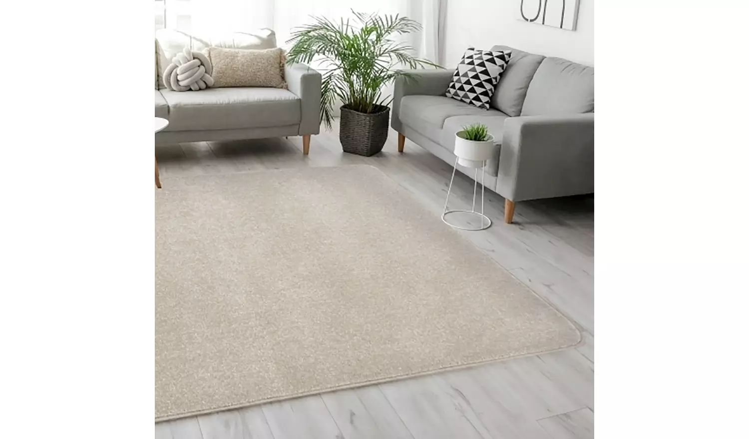 Homemaker Relay Plain Natural Short Pile Rug - 200x150cm
