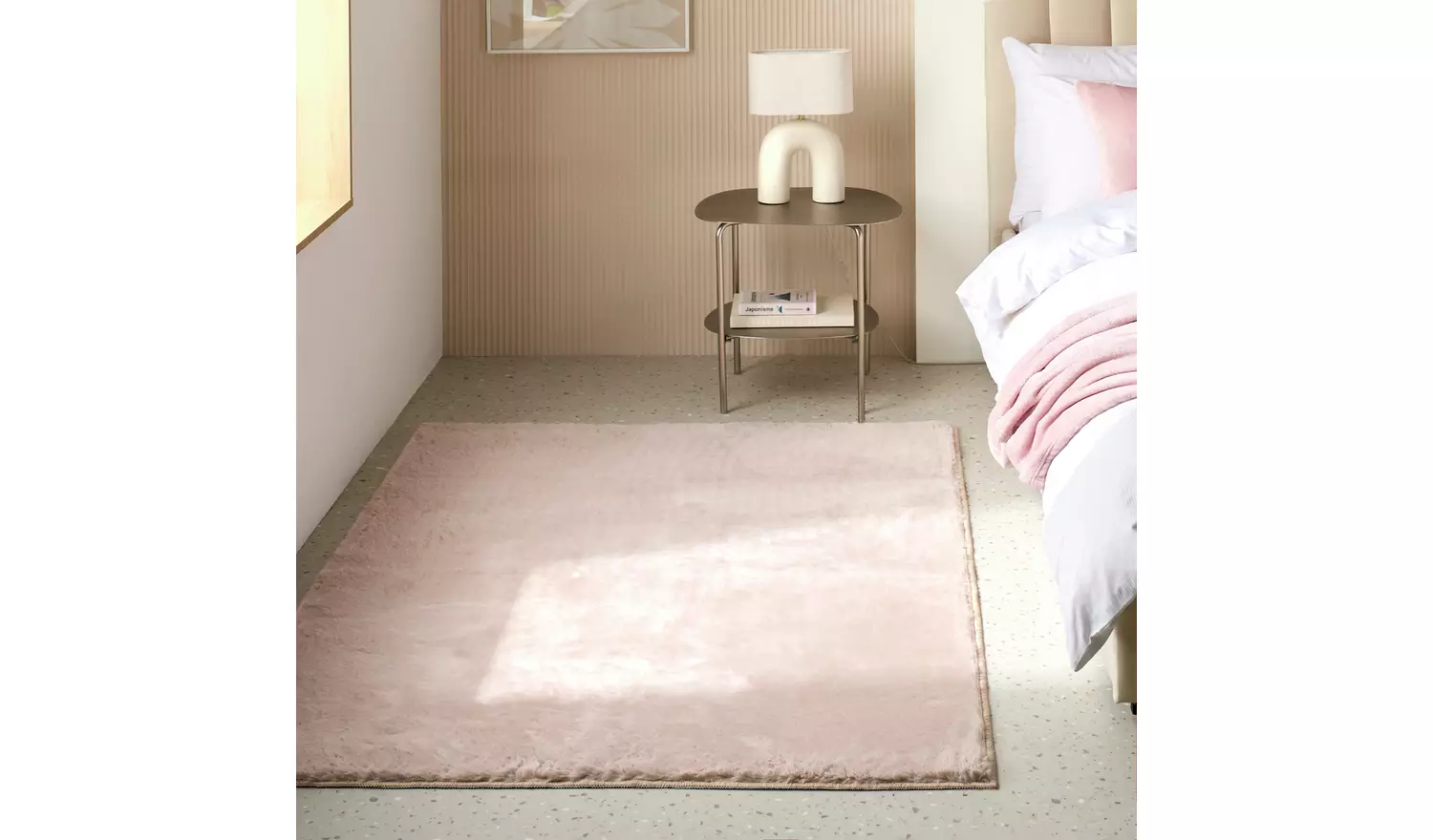 Habitat Cosy Soft Blush Short Pile Rug - 170x120cm