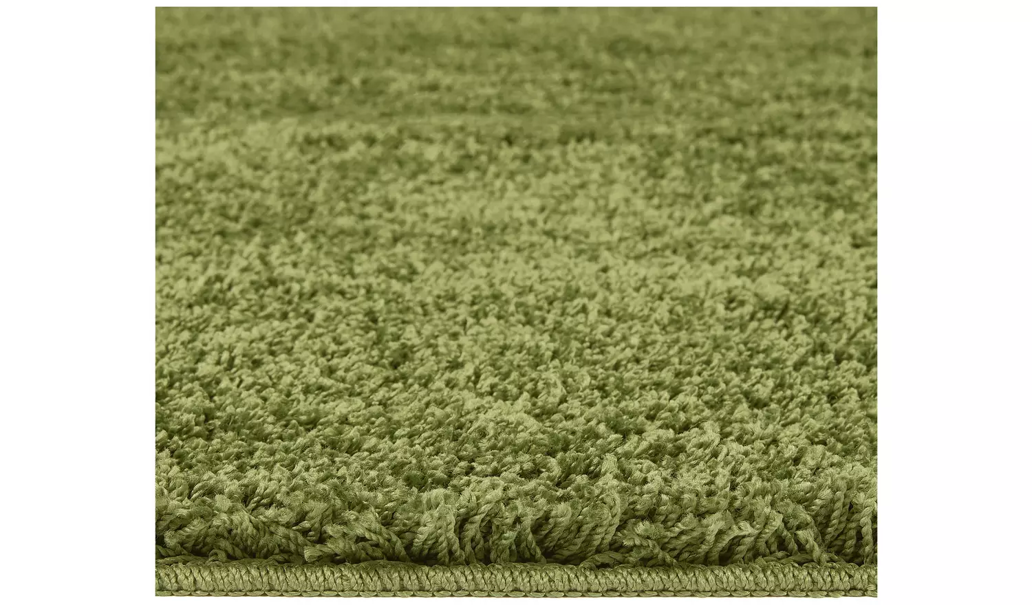 Buddy Washable Mat Plain Olive Shaggy Rug - 120x80cm