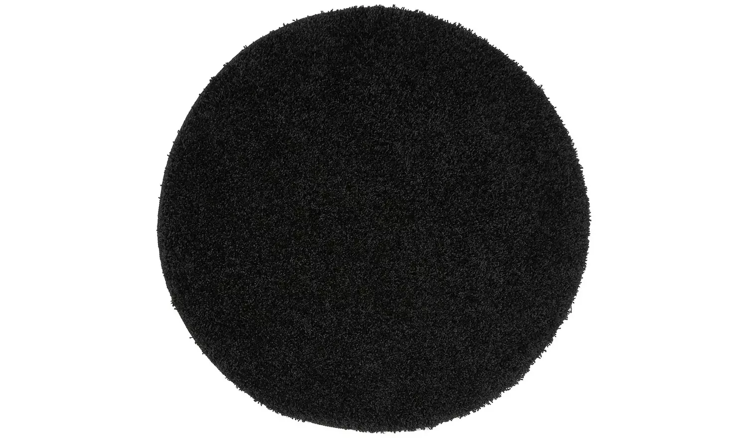 Buddy Washable Mat Plain Round Black Cut Pile Rug - 100cm