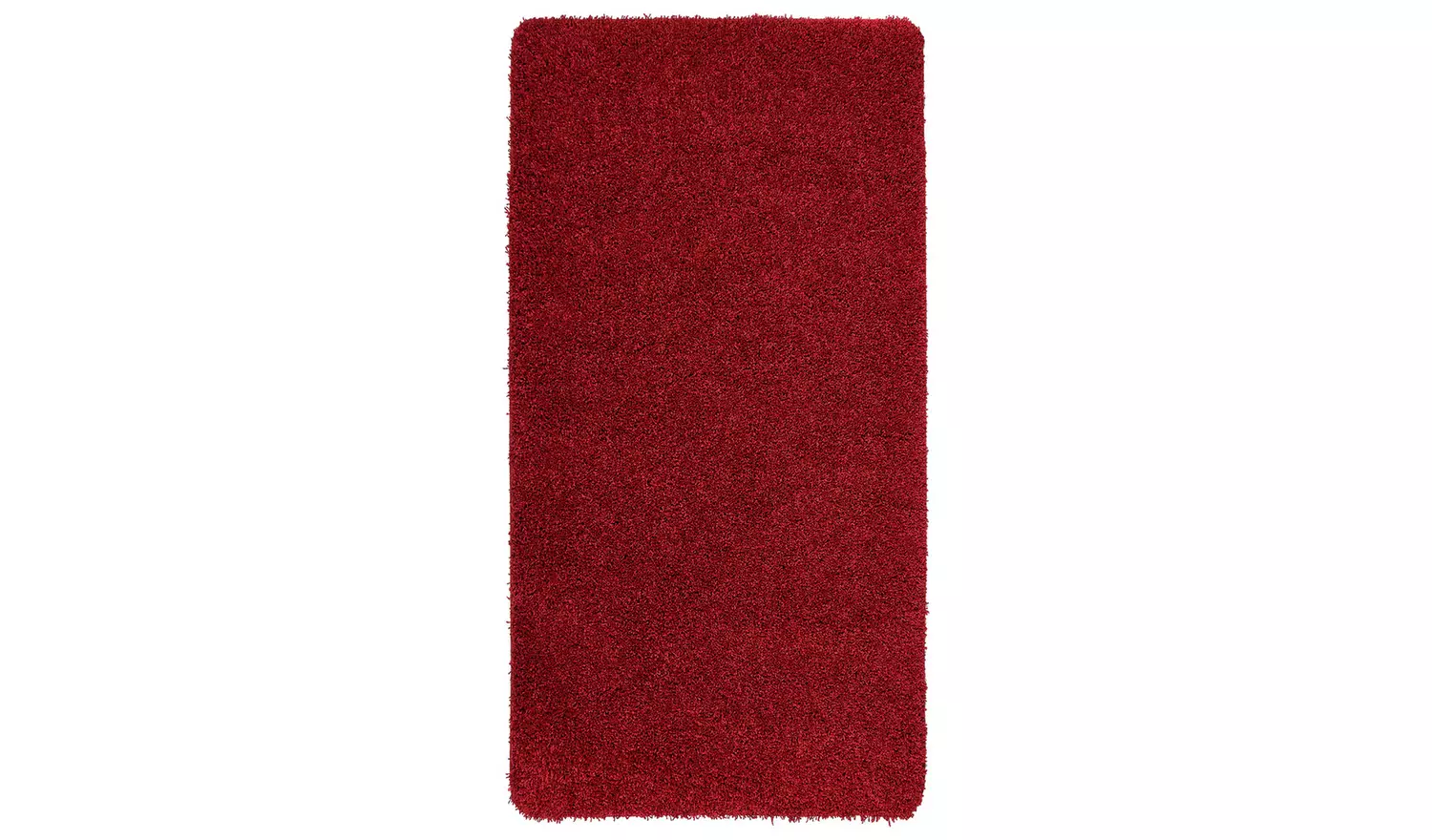 Buddy Washable Mat Plain Red Shaggy Rug - 150x67cm