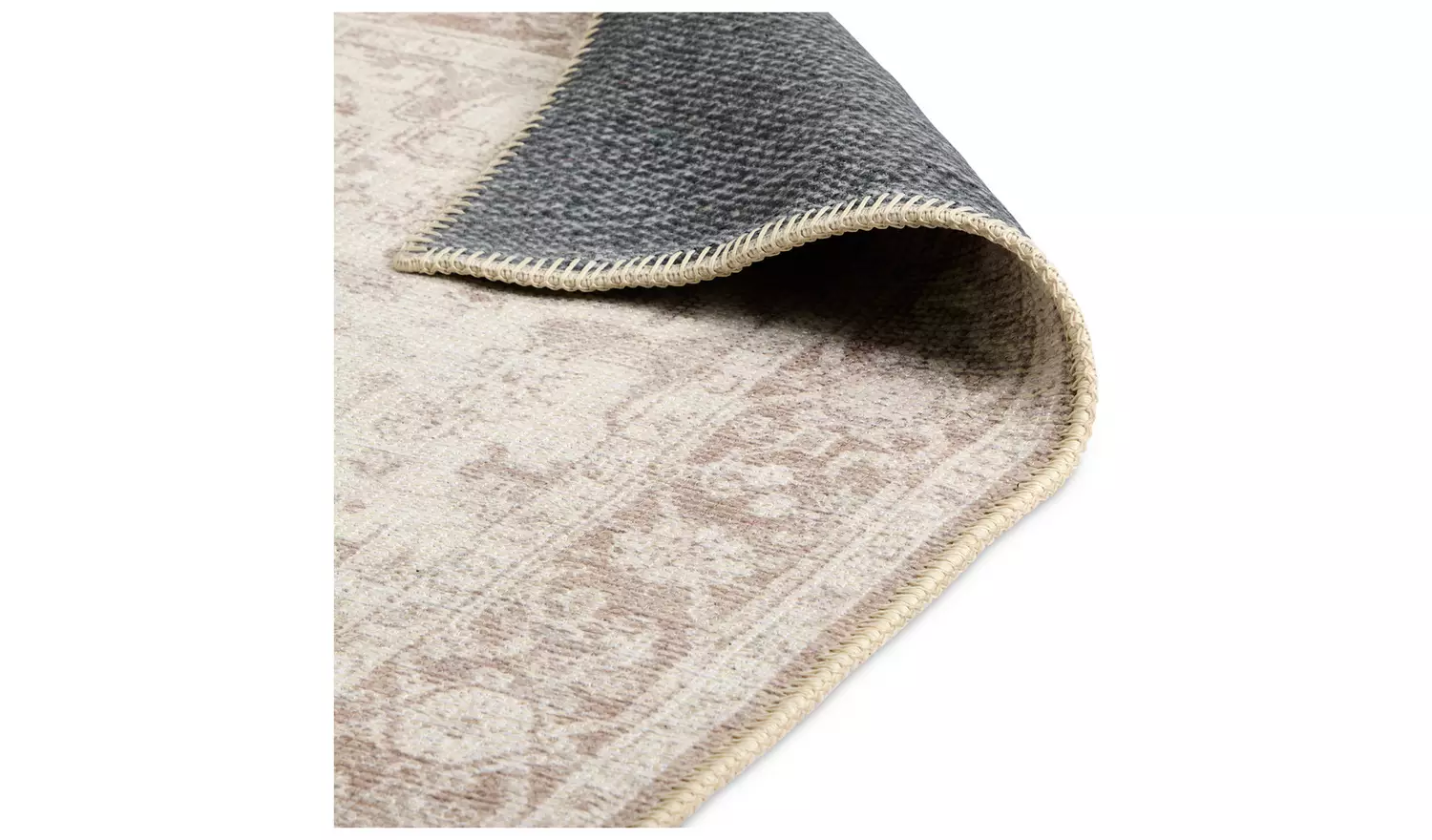 Habitat Vintage Effect Neutral Flatweave Rug - 230x160cm