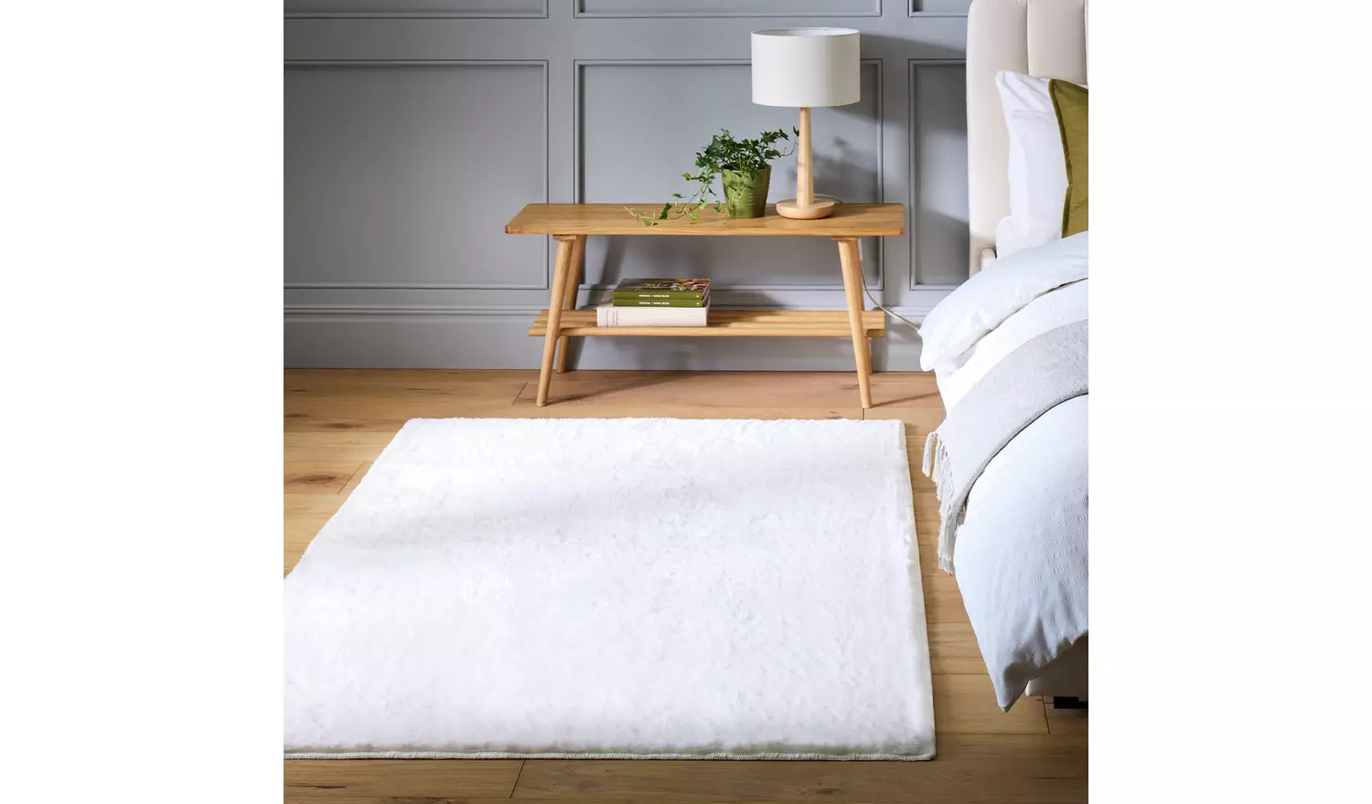 Habitat Cosy Soft Cream Short Pile Rug - 230x160cm